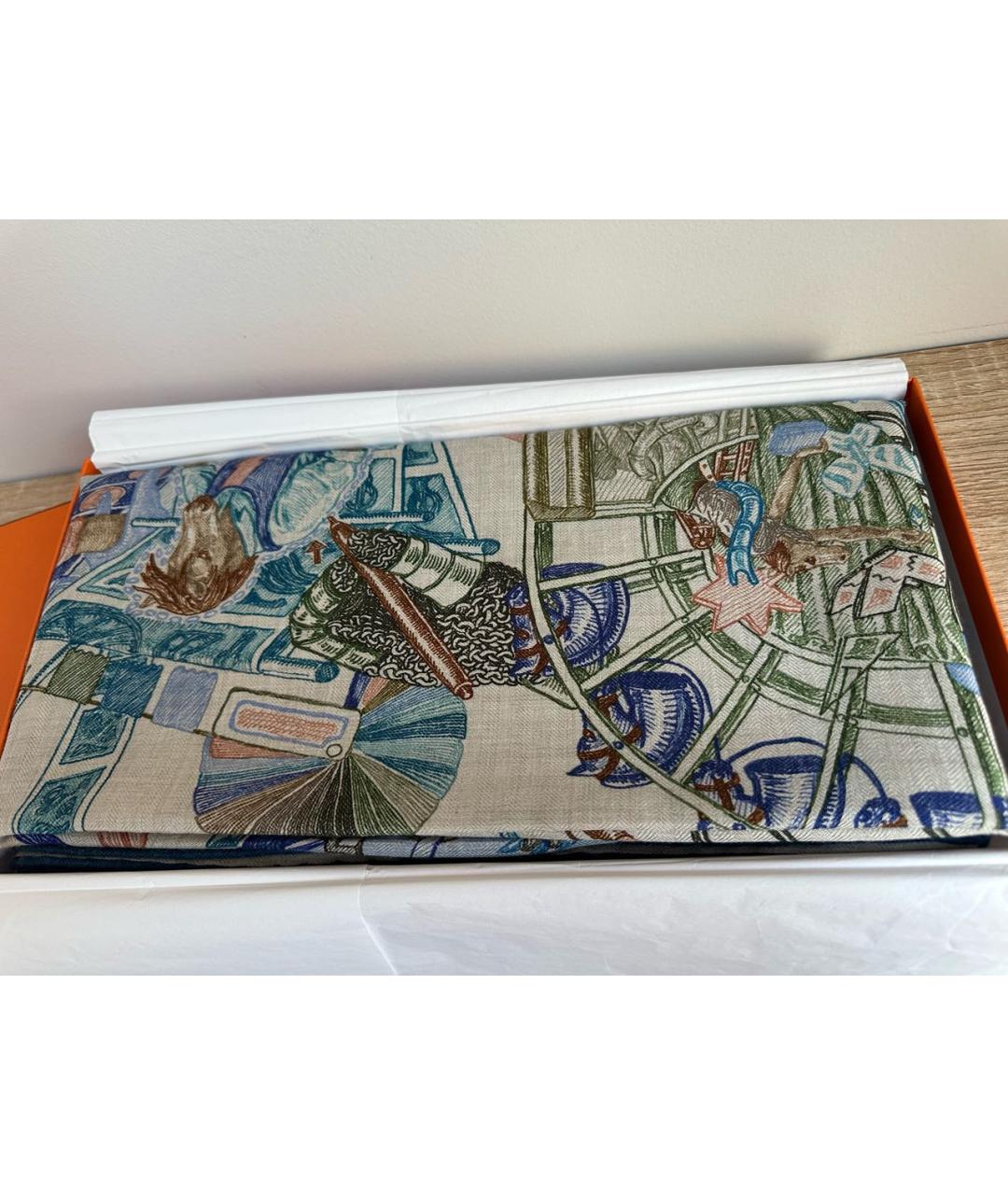 HERMES Мульти кашемировый платок, фото 4