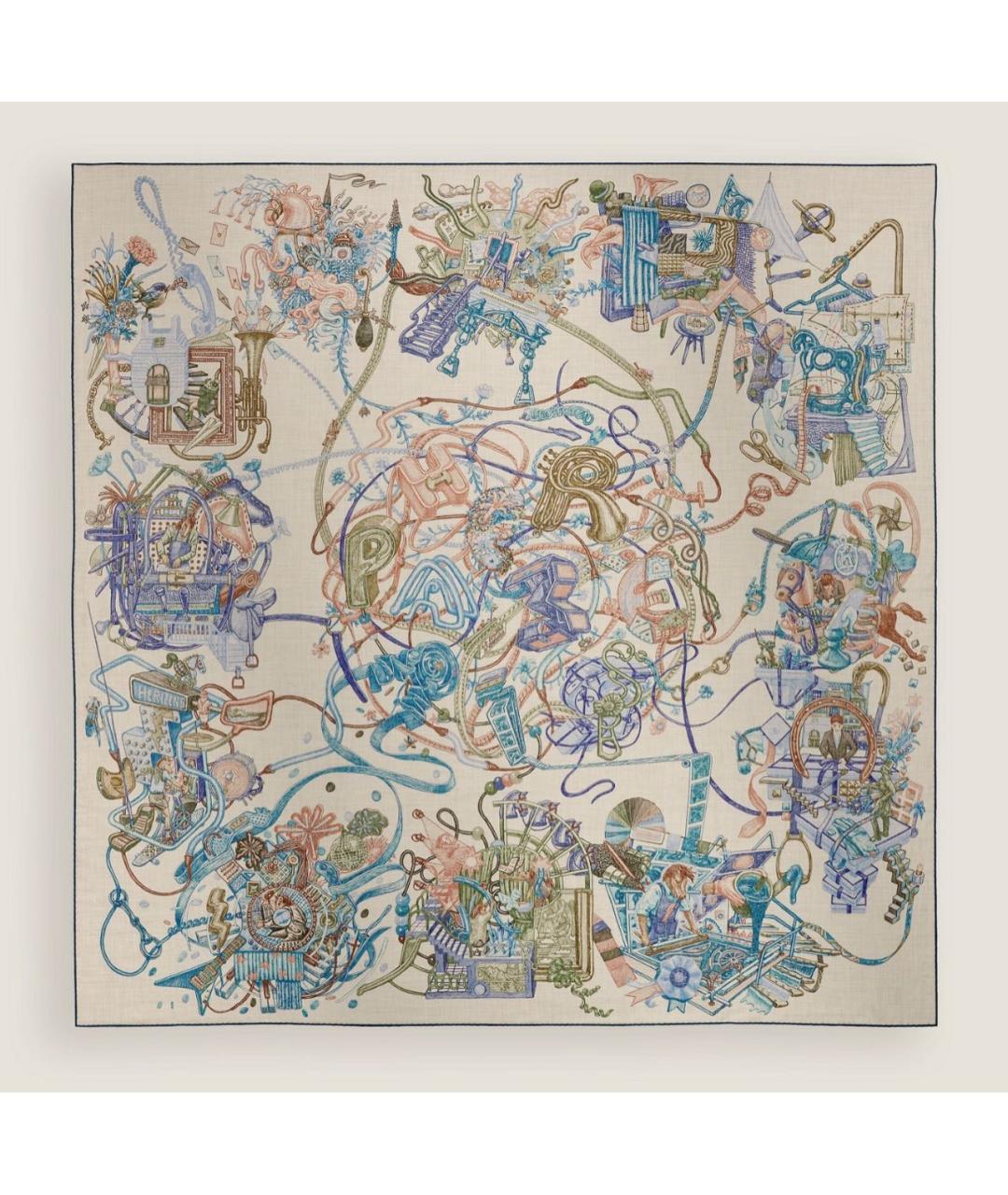 HERMES Мульти кашемировый платок, фото 7