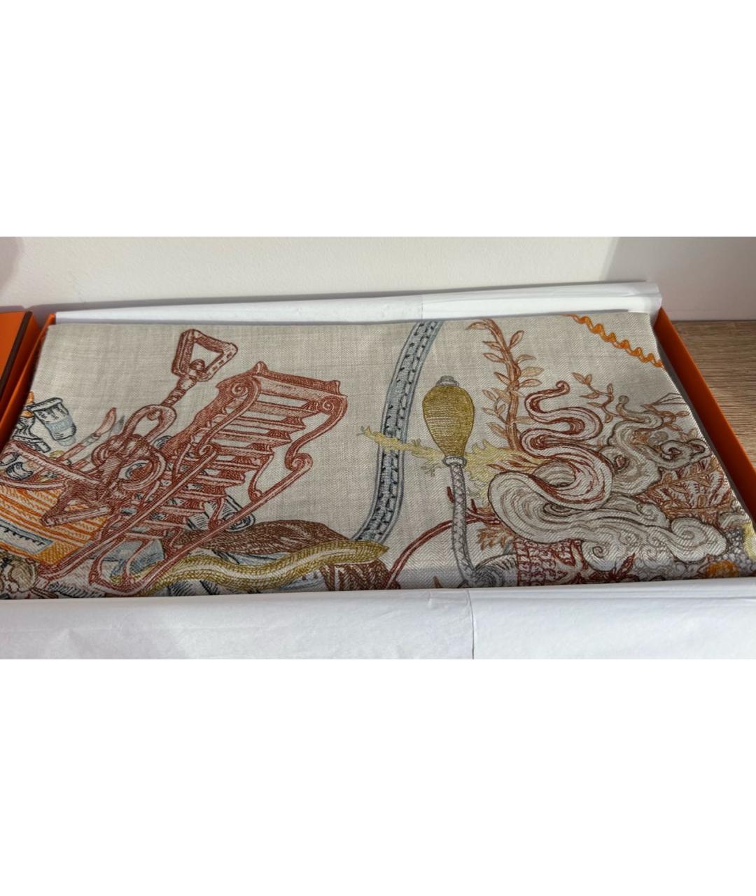 HERMES Мульти кашемировый платок, фото 4