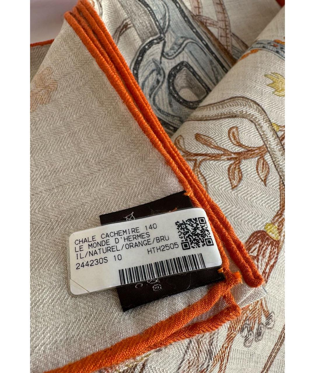 HERMES Мульти кашемировый платок, фото 6