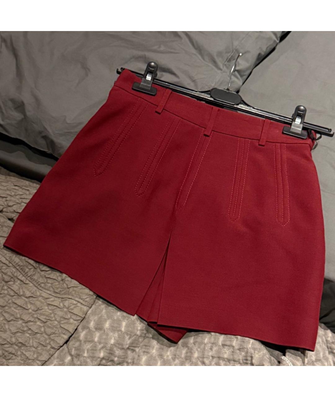 VALENTINO Бордовые вискозные шорты, фото 2