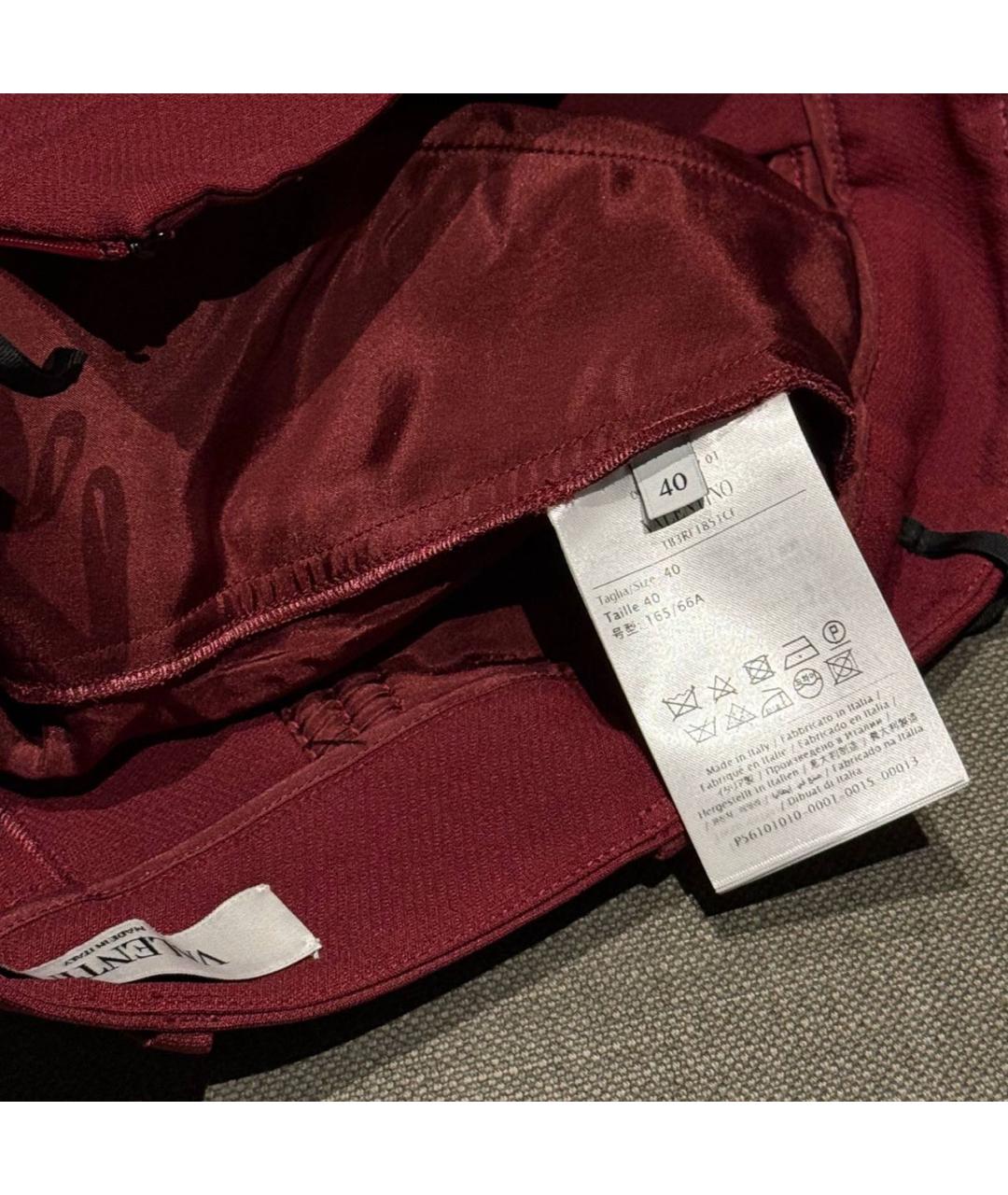 VALENTINO Бордовые вискозные шорты, фото 5