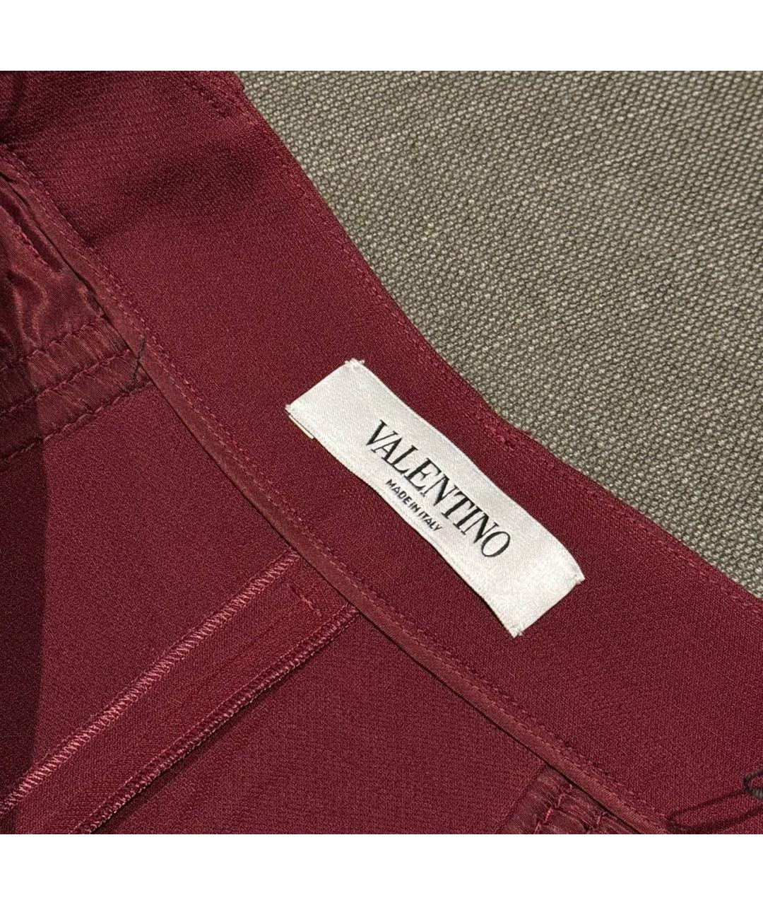 VALENTINO Бордовые вискозные шорты, фото 3