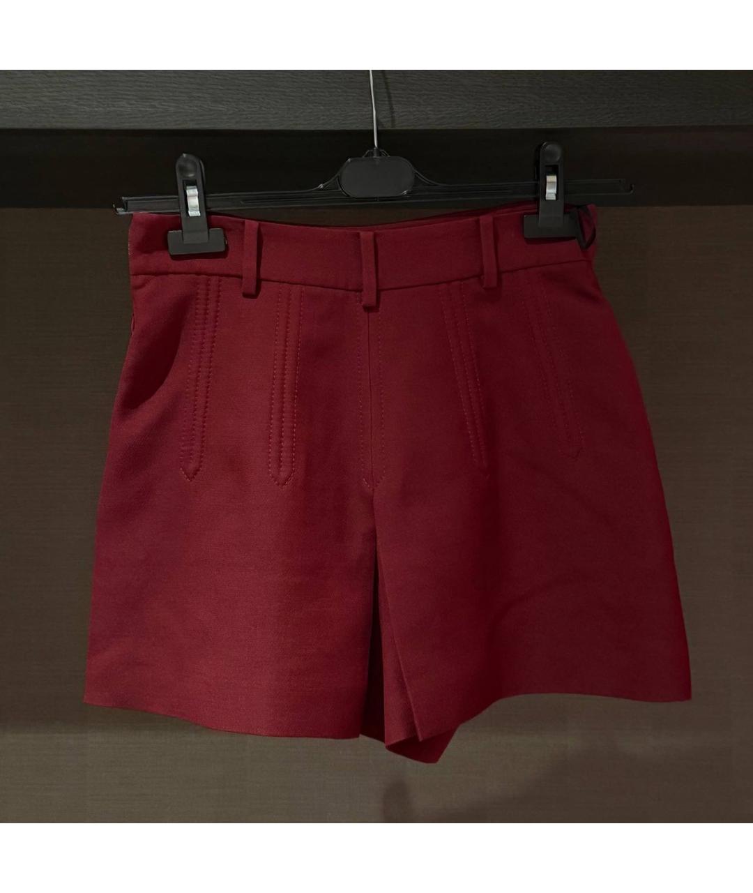 VALENTINO Бордовые вискозные шорты, фото 8