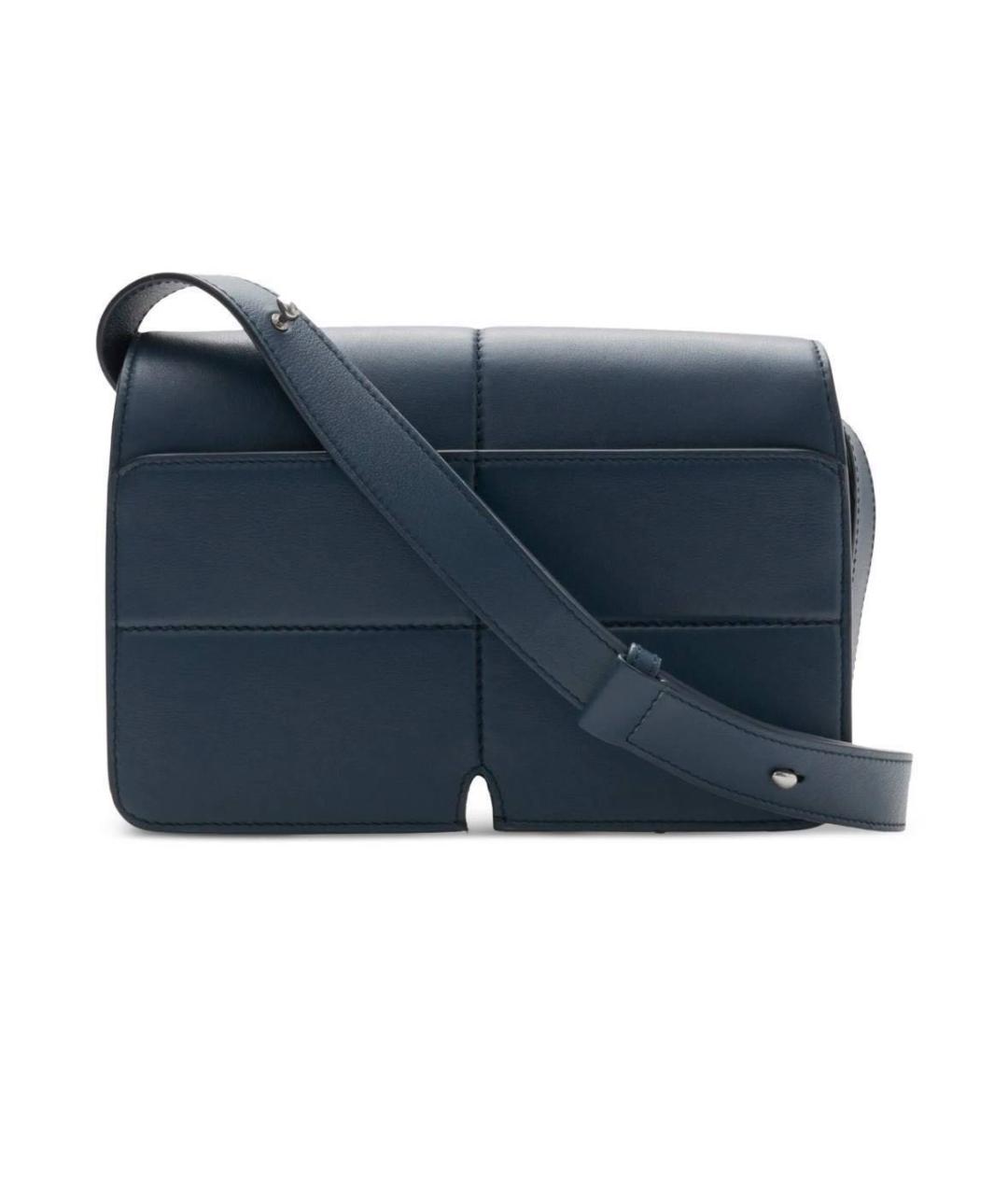 BURBERRY Синяя кожаная сумка с короткими ручками, фото 6
