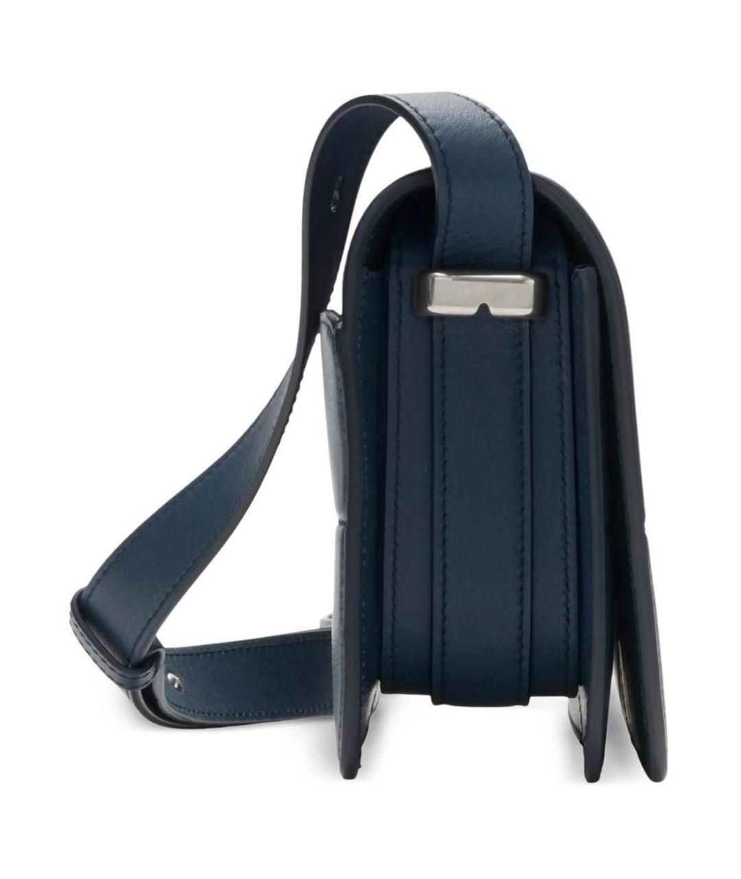 BURBERRY Синяя кожаная сумка с короткими ручками, фото 5