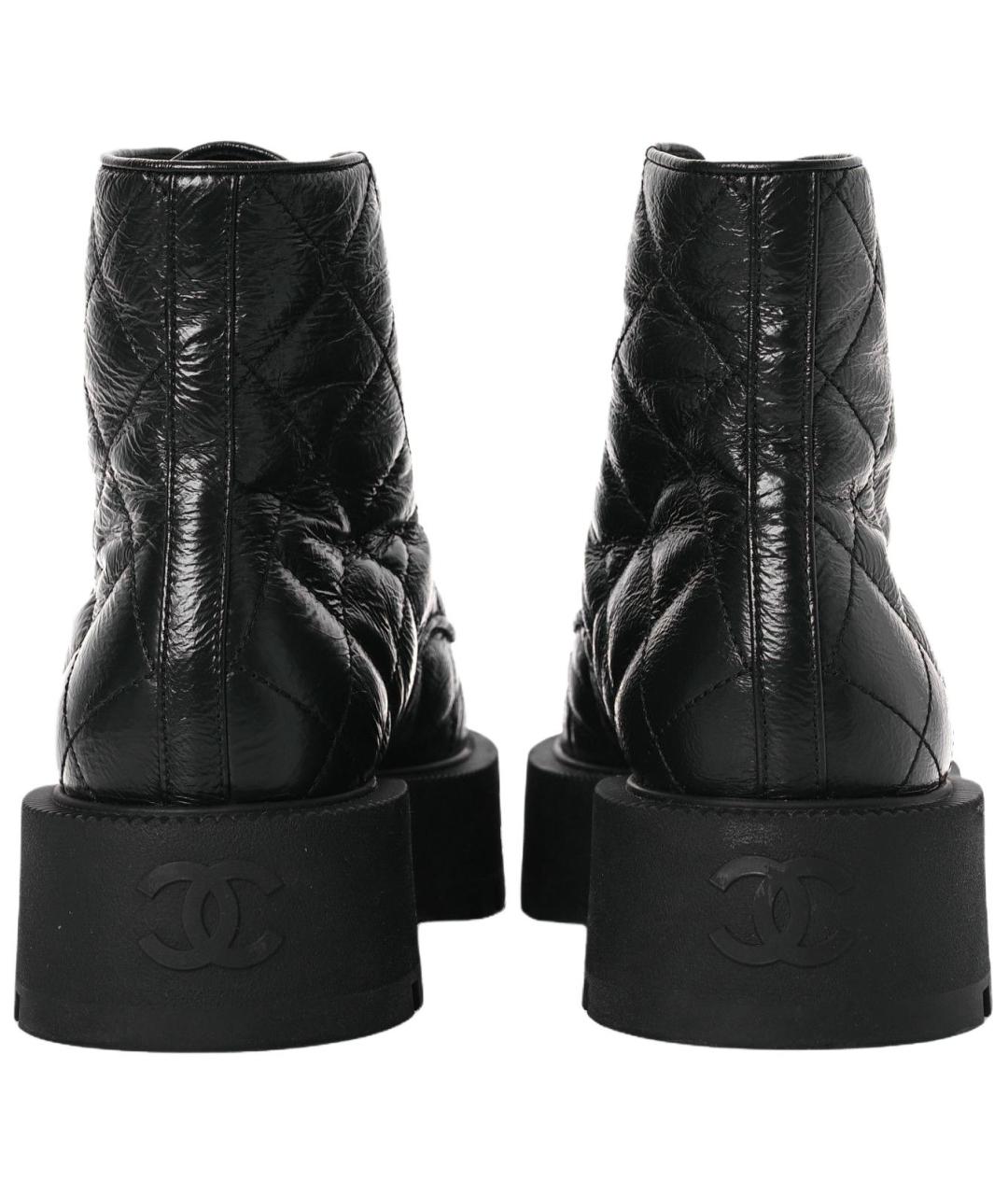 CHANEL Черные кожаные полусапоги, фото 7