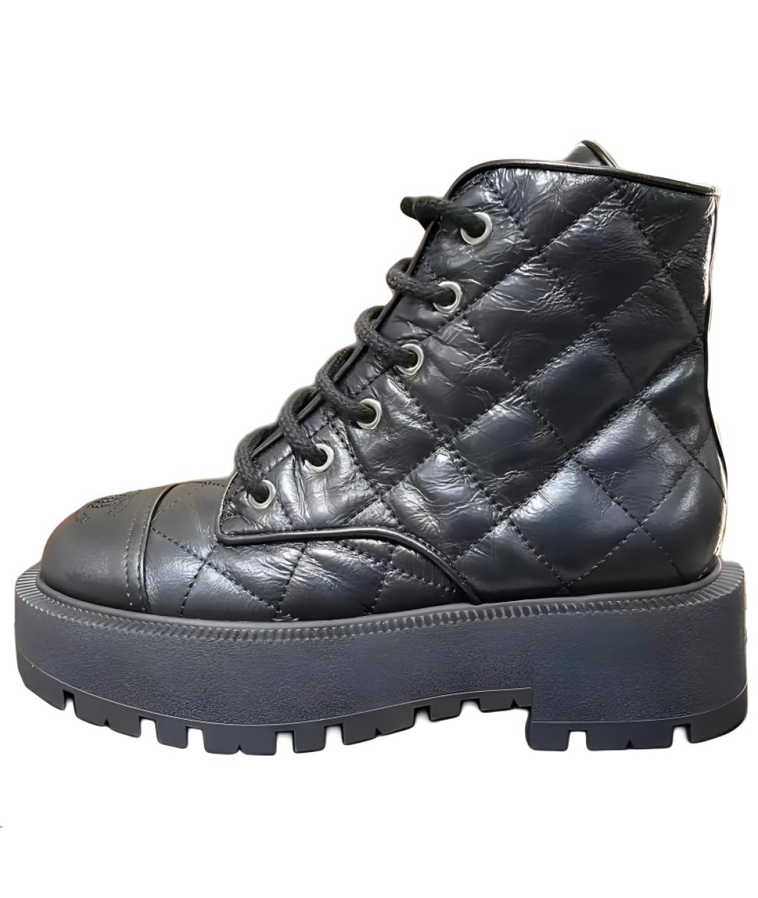 CHANEL Черные кожаные полусапоги, фото 2