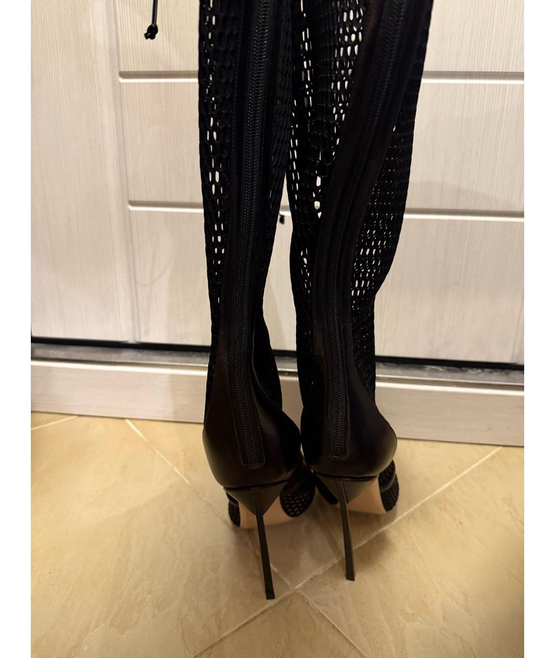 CASADEI Черные текстильные сапоги, фото 2