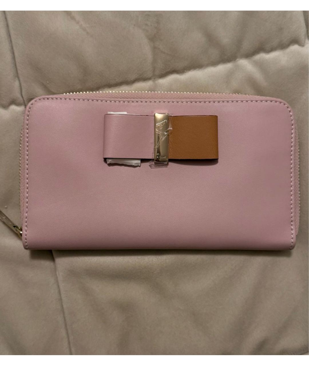 CHLOE Розовый кожаный кошелек, фото 5