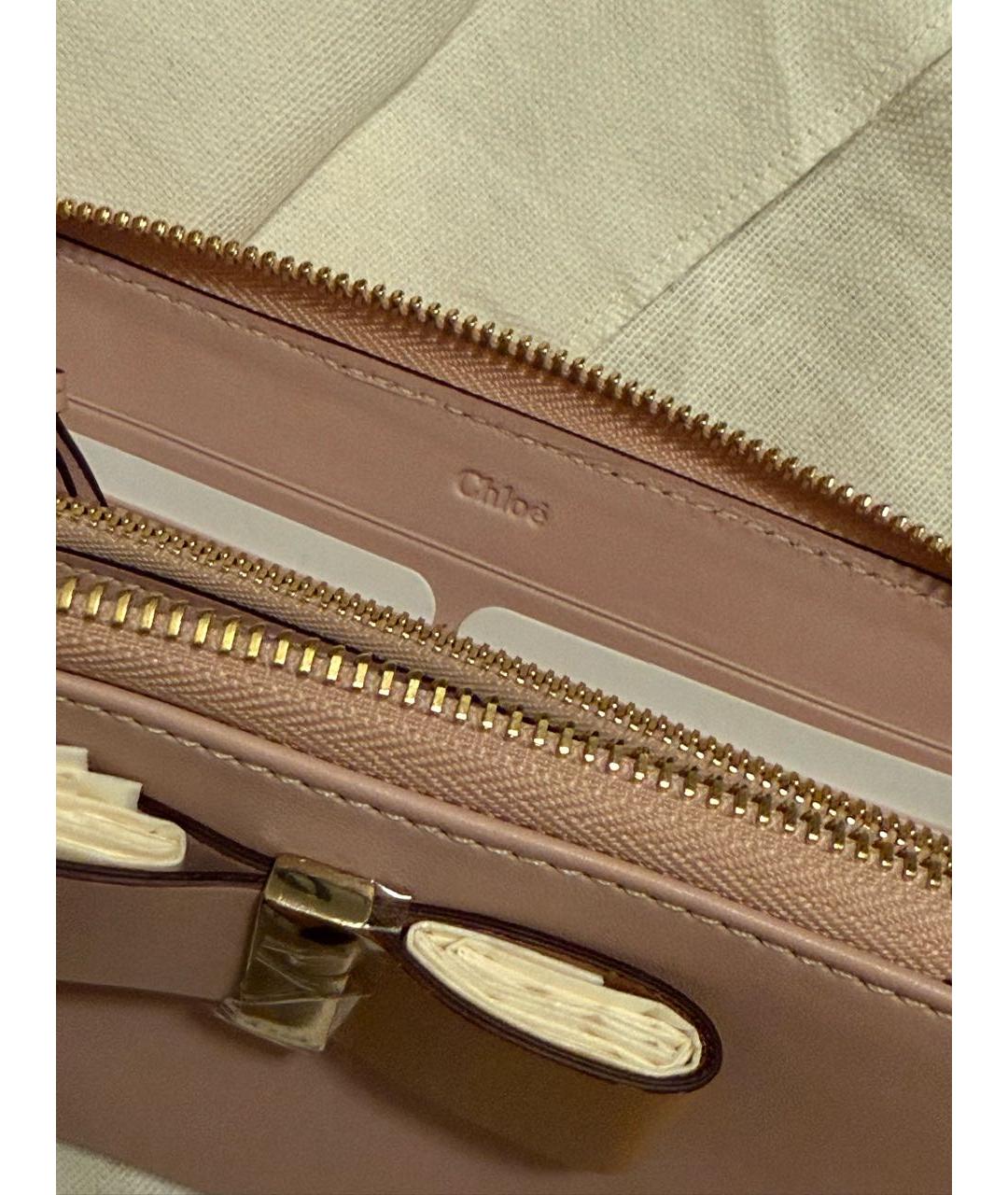 CHLOE Розовый кожаный кошелек, фото 3