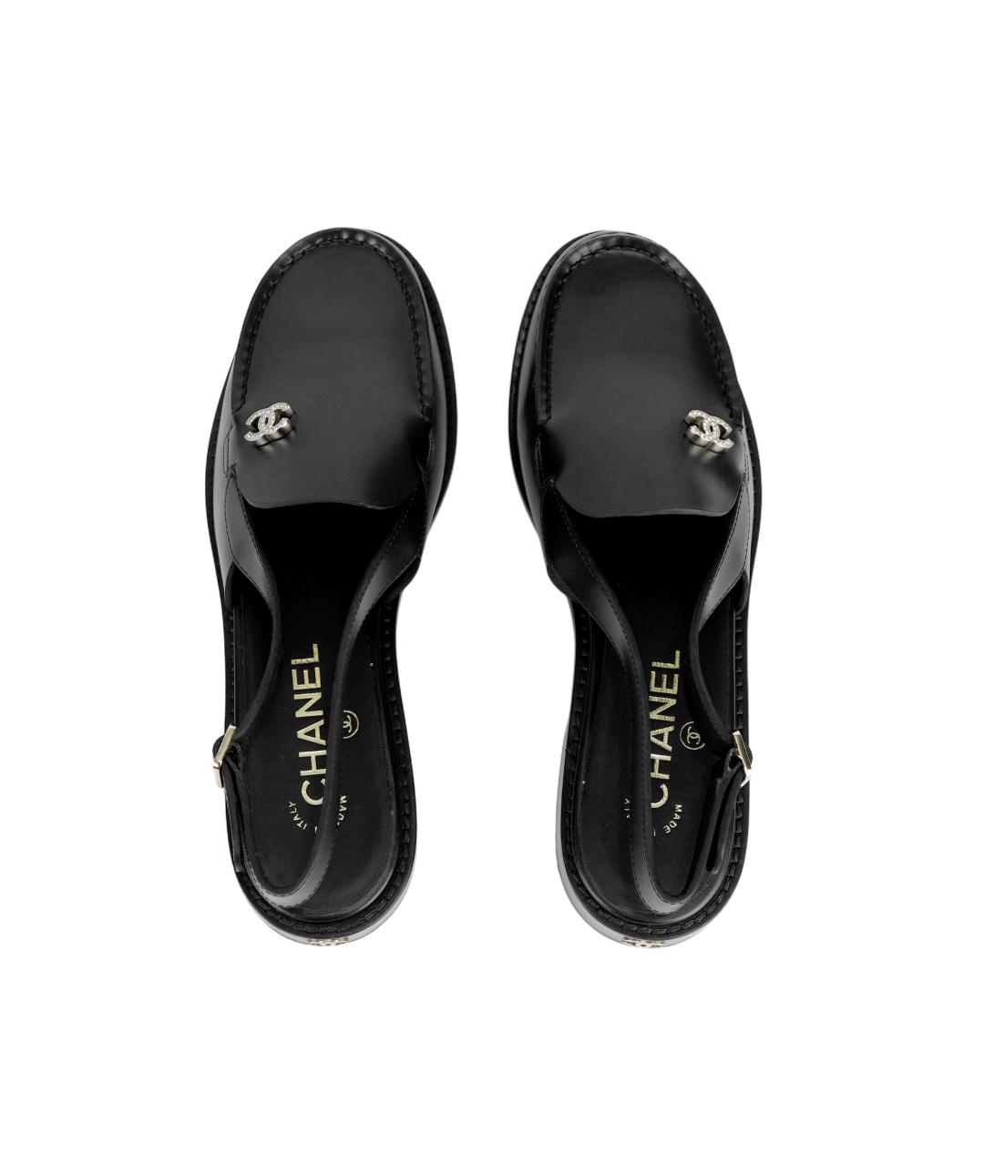 CHANEL Черные кожаные мюли, фото 3