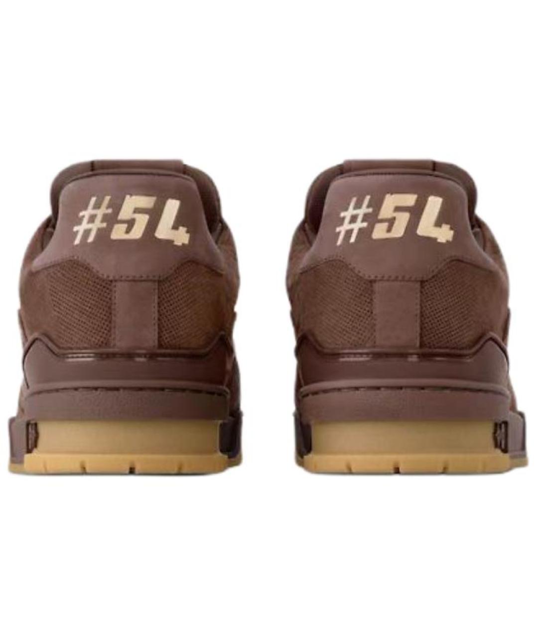 LOUIS VUITTON Коричневые кожаные кроссовки, фото 6