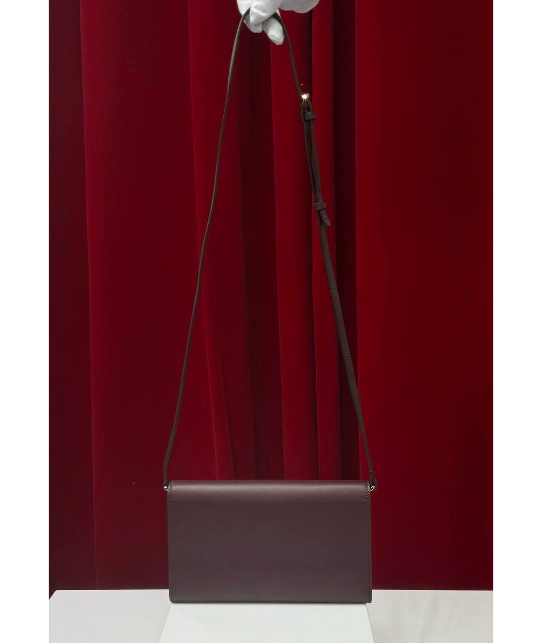 BURBERRY Бордовая кожаная сумка через плечо, фото 5