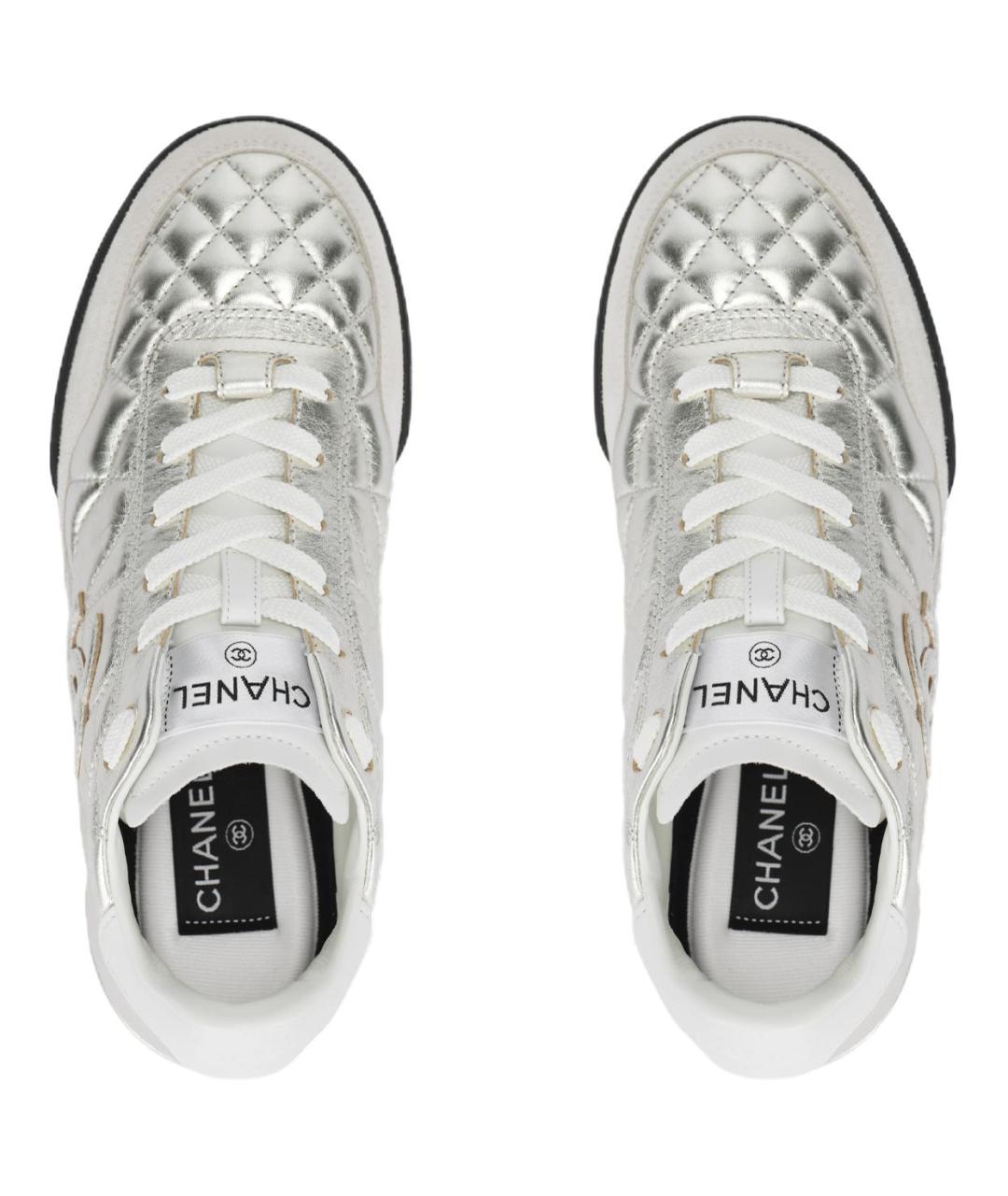 CHANEL Серебряные кроссовки, фото 3