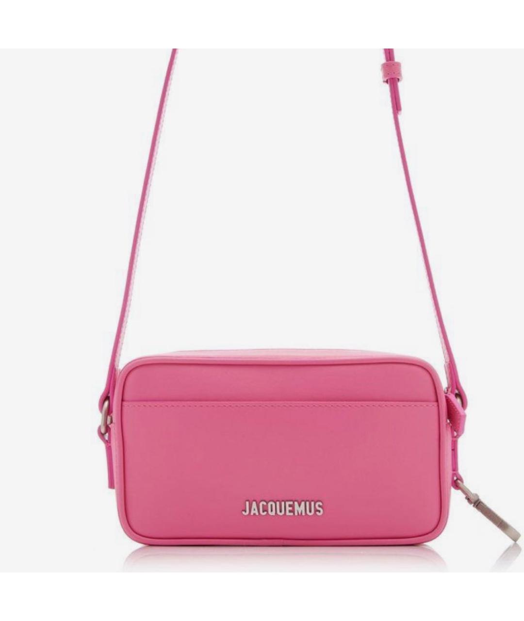 JACQUEMUS Розовая кожаная сумка через плечо, фото 5