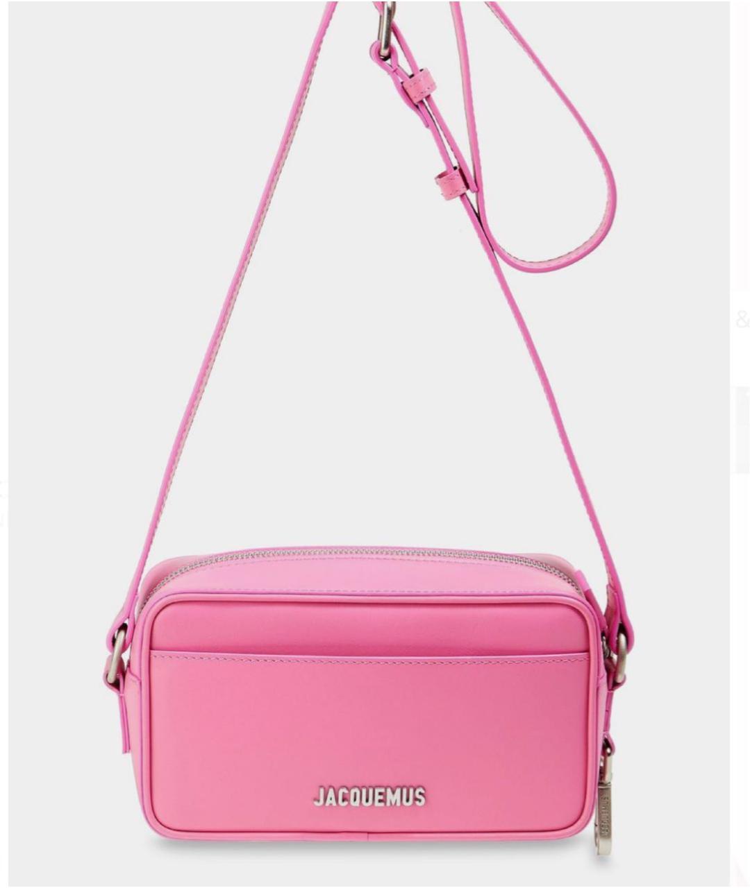 JACQUEMUS Розовая кожаная сумка через плечо, фото 2