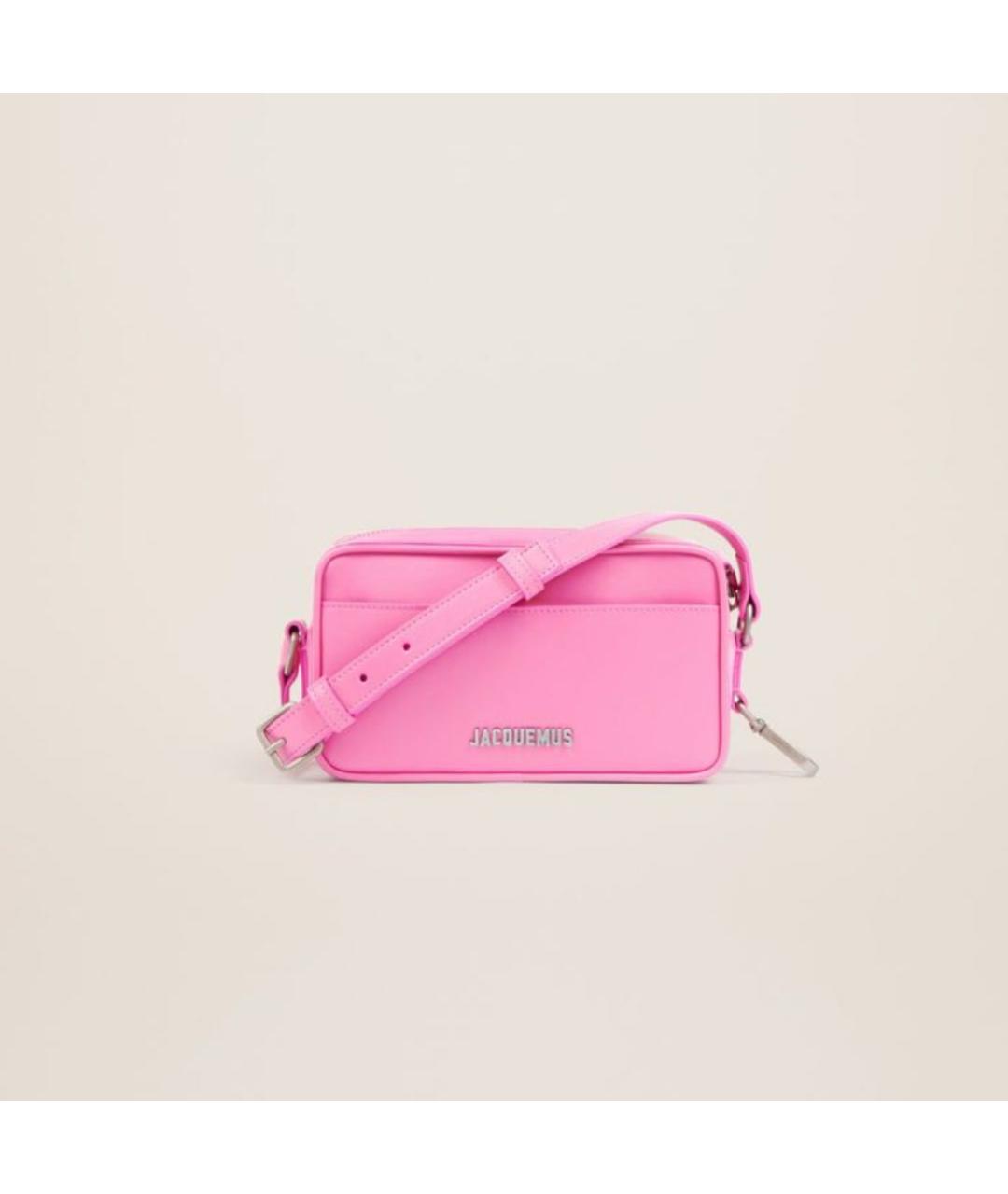 JACQUEMUS Розовая кожаная сумка через плечо, фото 4
