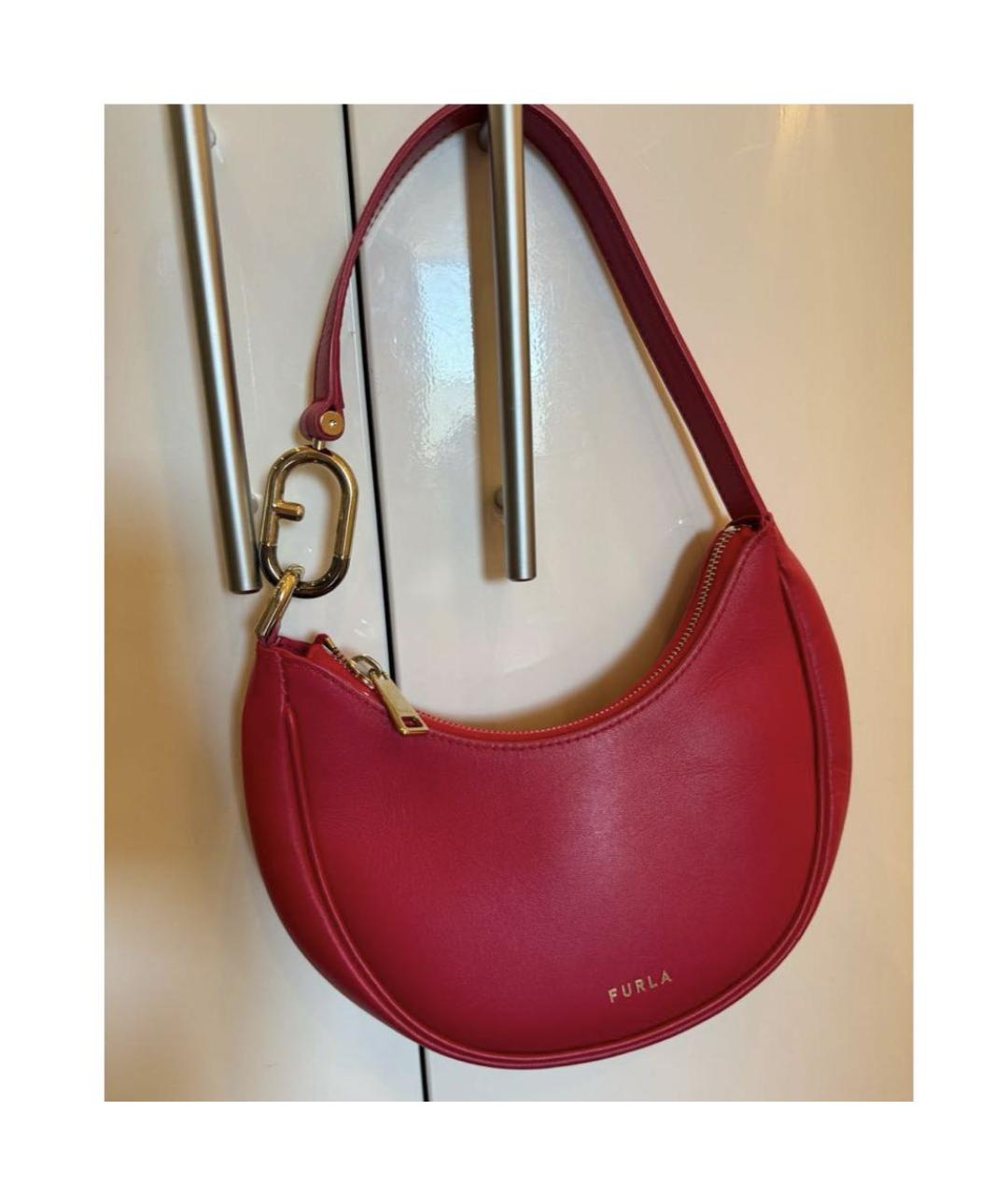 FURLA Розовая кожаная сумка с короткими ручками, фото 3