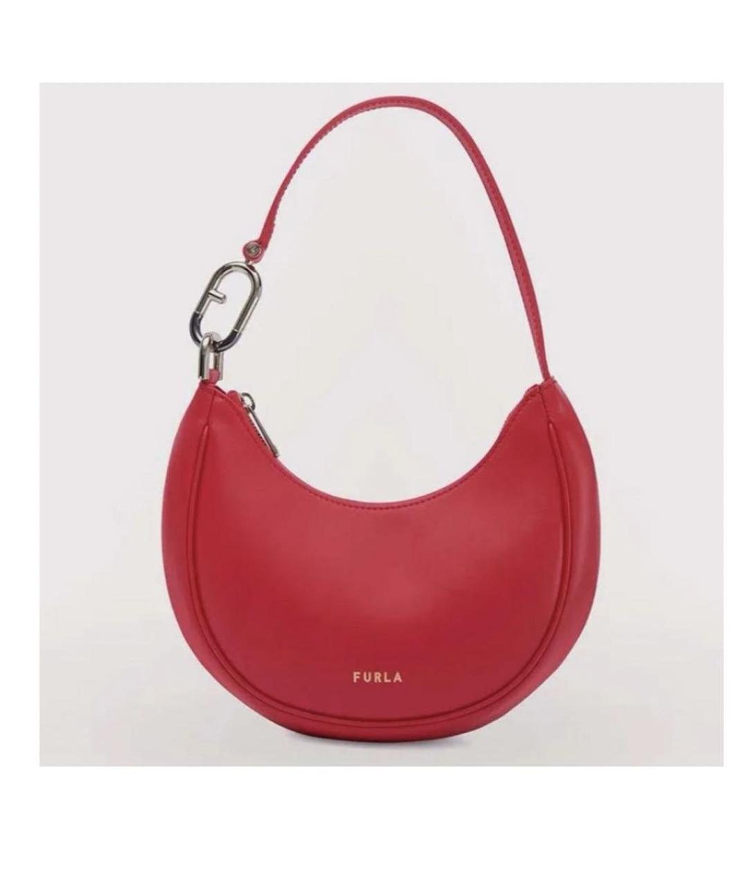 FURLA Розовая кожаная сумка с короткими ручками, фото 8