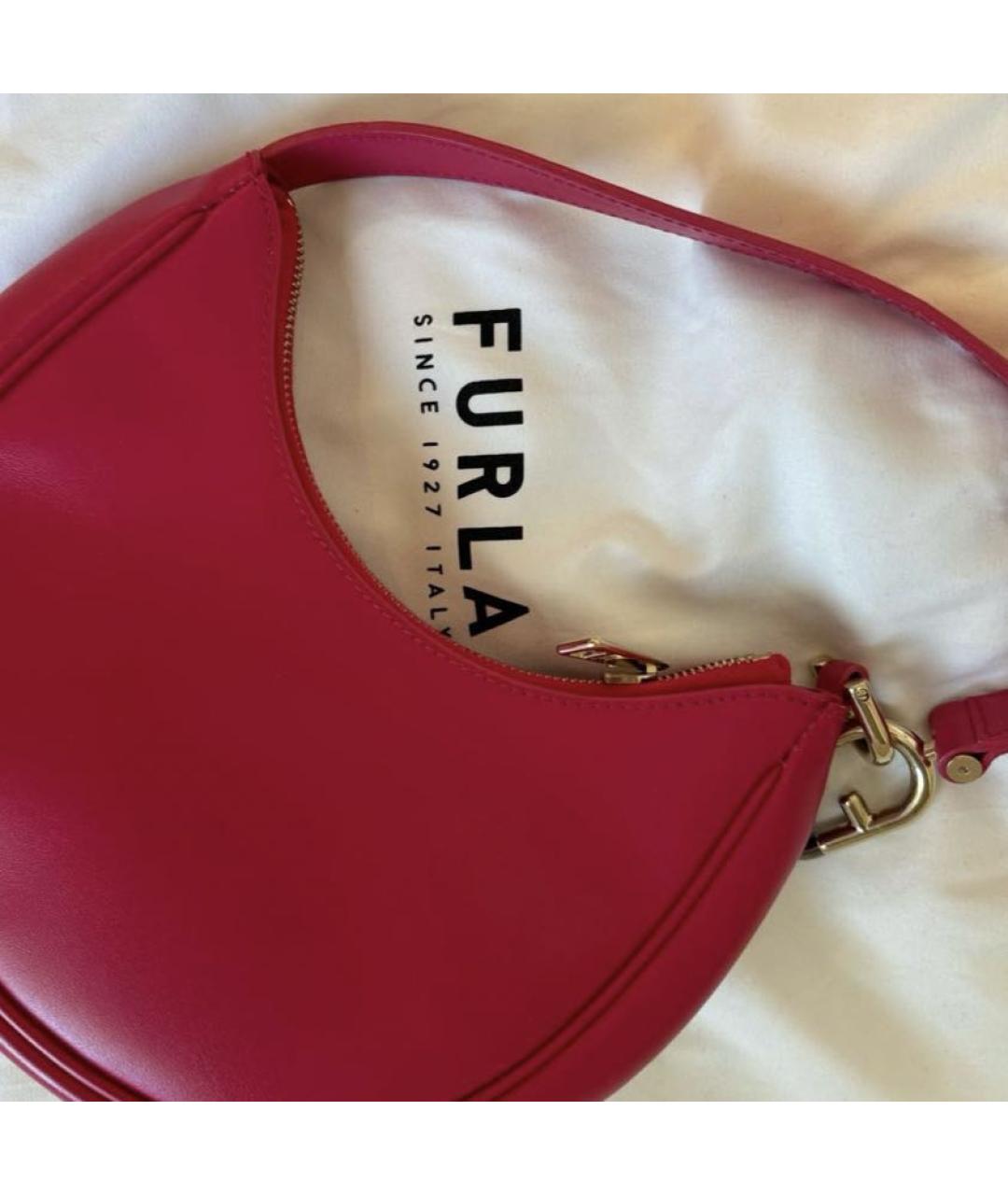 FURLA Розовая кожаная сумка с короткими ручками, фото 7