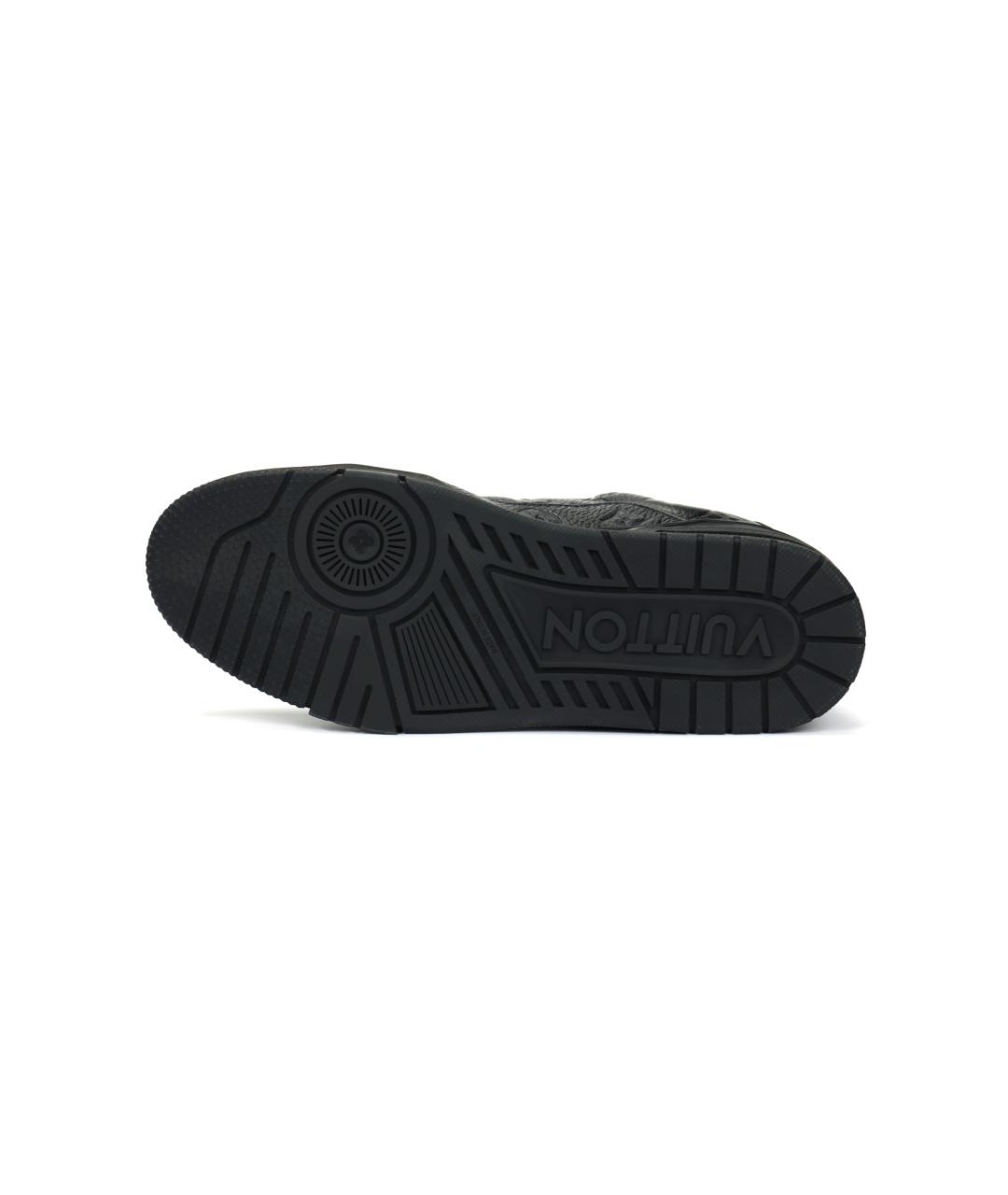 LOUIS VUITTON Черные кожаные низкие кроссовки / кеды, фото 5