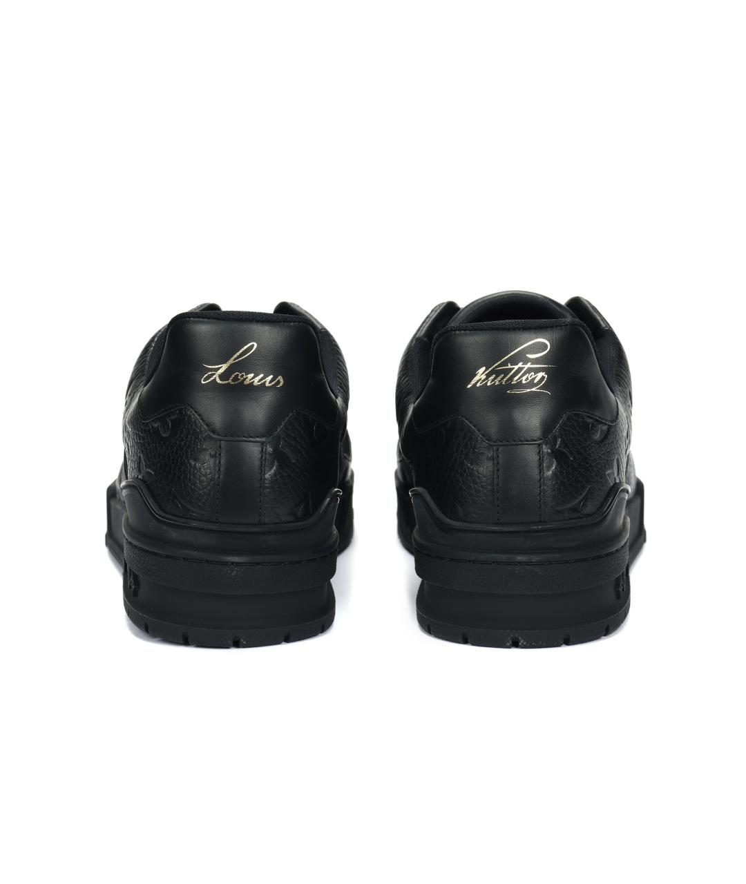 LOUIS VUITTON Черные кожаные низкие кроссовки / кеды, фото 4