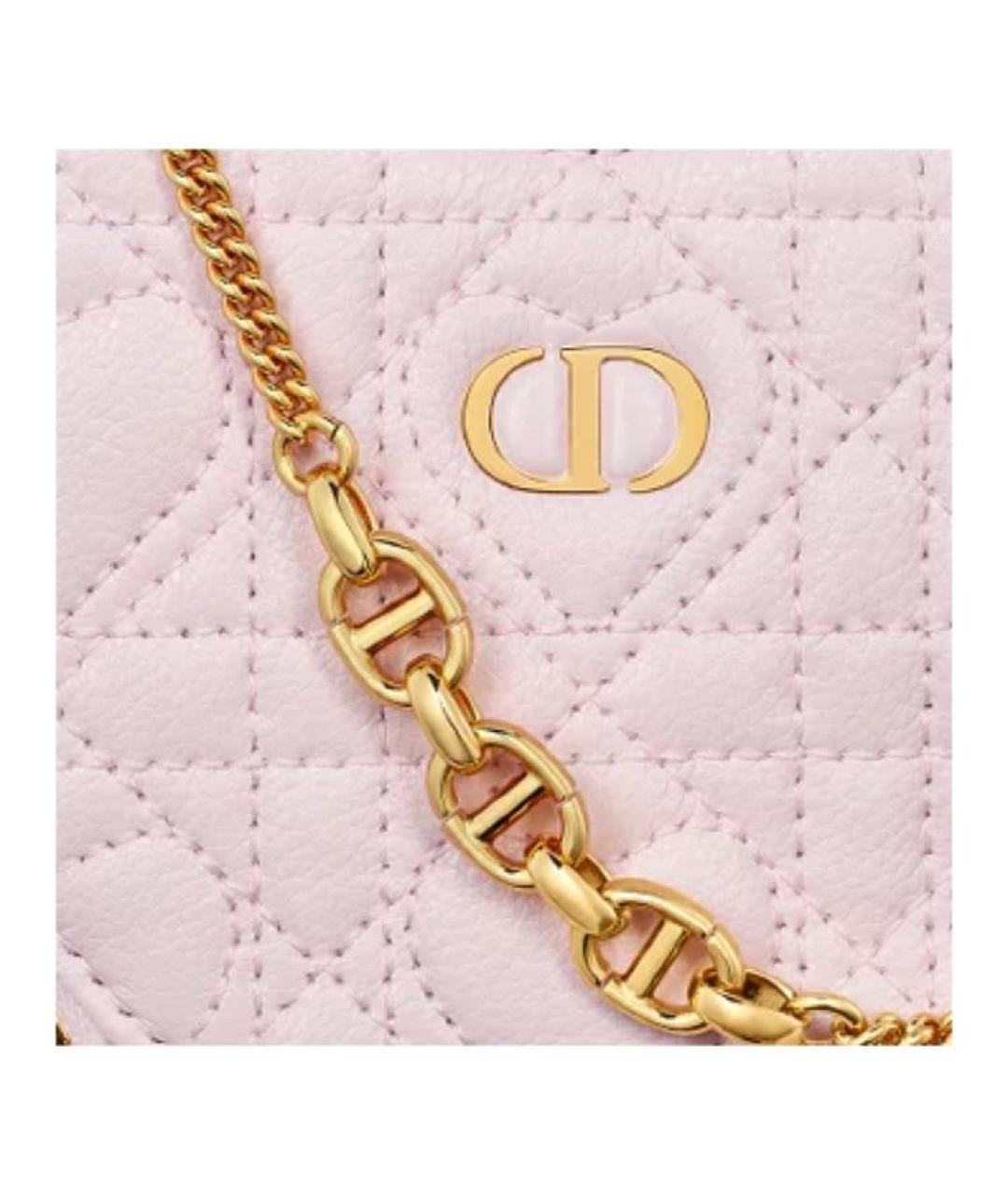 CHRISTIAN DIOR Розовая кожаная сумка через плечо, фото 6