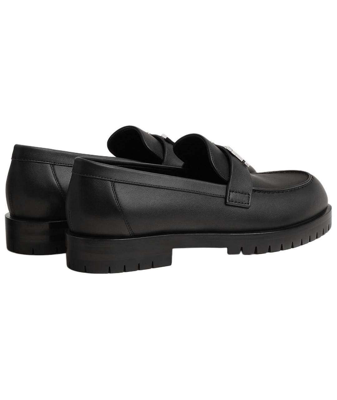 HERMES Черные кожаные лоферы, фото 4