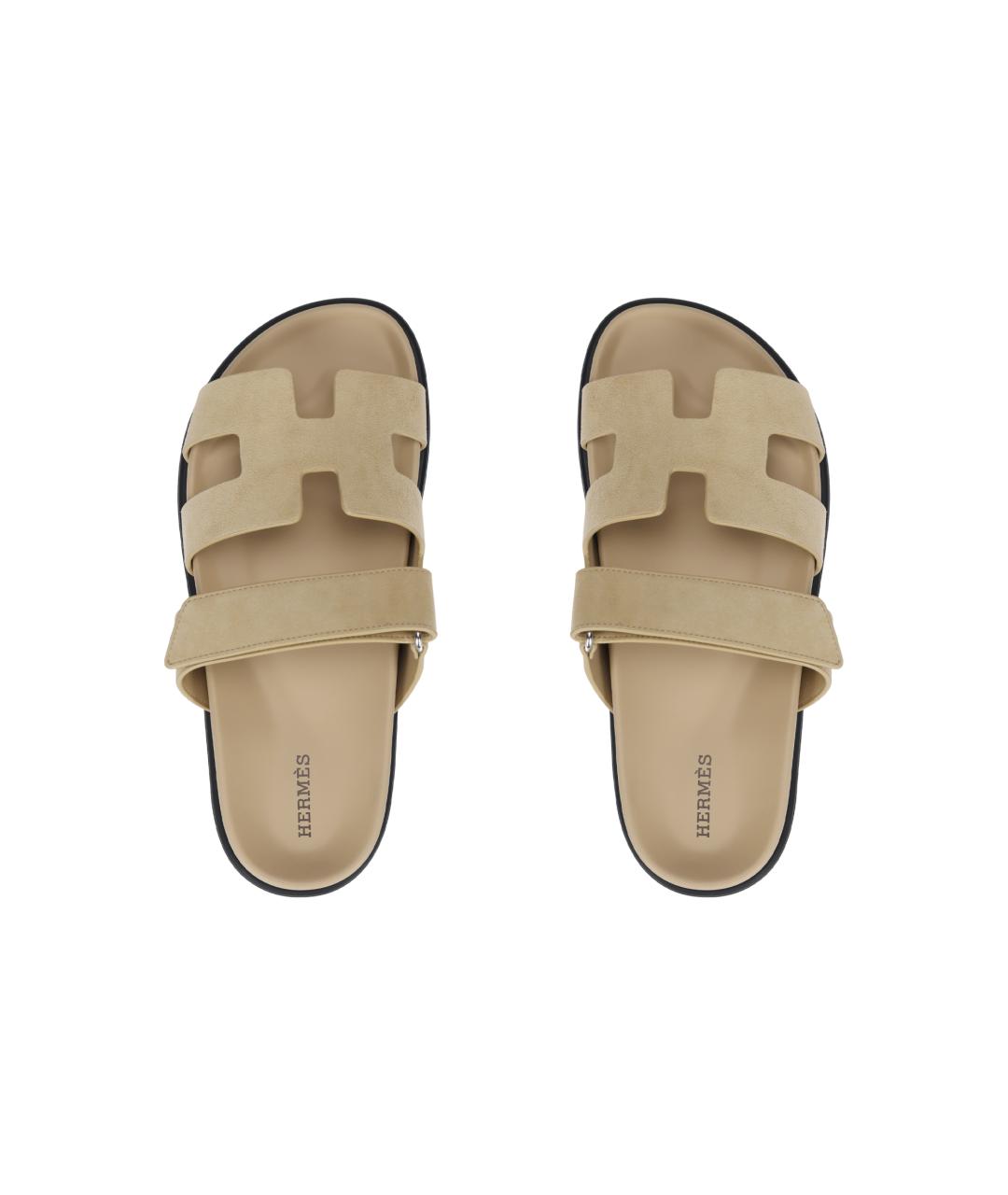 HERMES Бежевые сандалии, фото 2