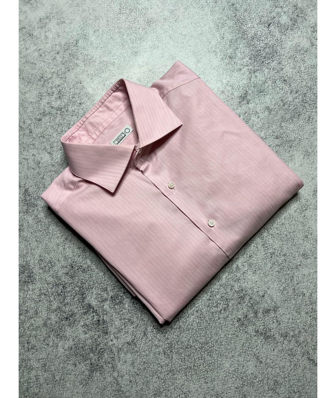 ZILLI Розовая хлопковая классическая рубашка, фото 2