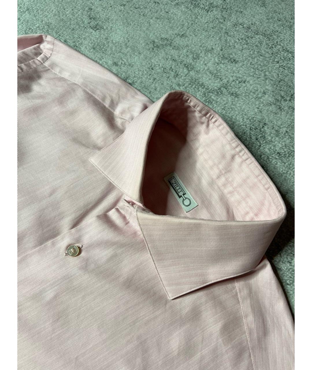 ZILLI Розовая хлопковая классическая рубашка, фото 3