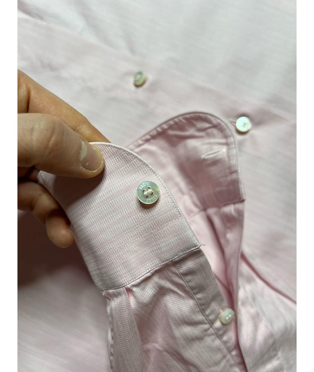 ZILLI Розовая хлопковая классическая рубашка, фото 4