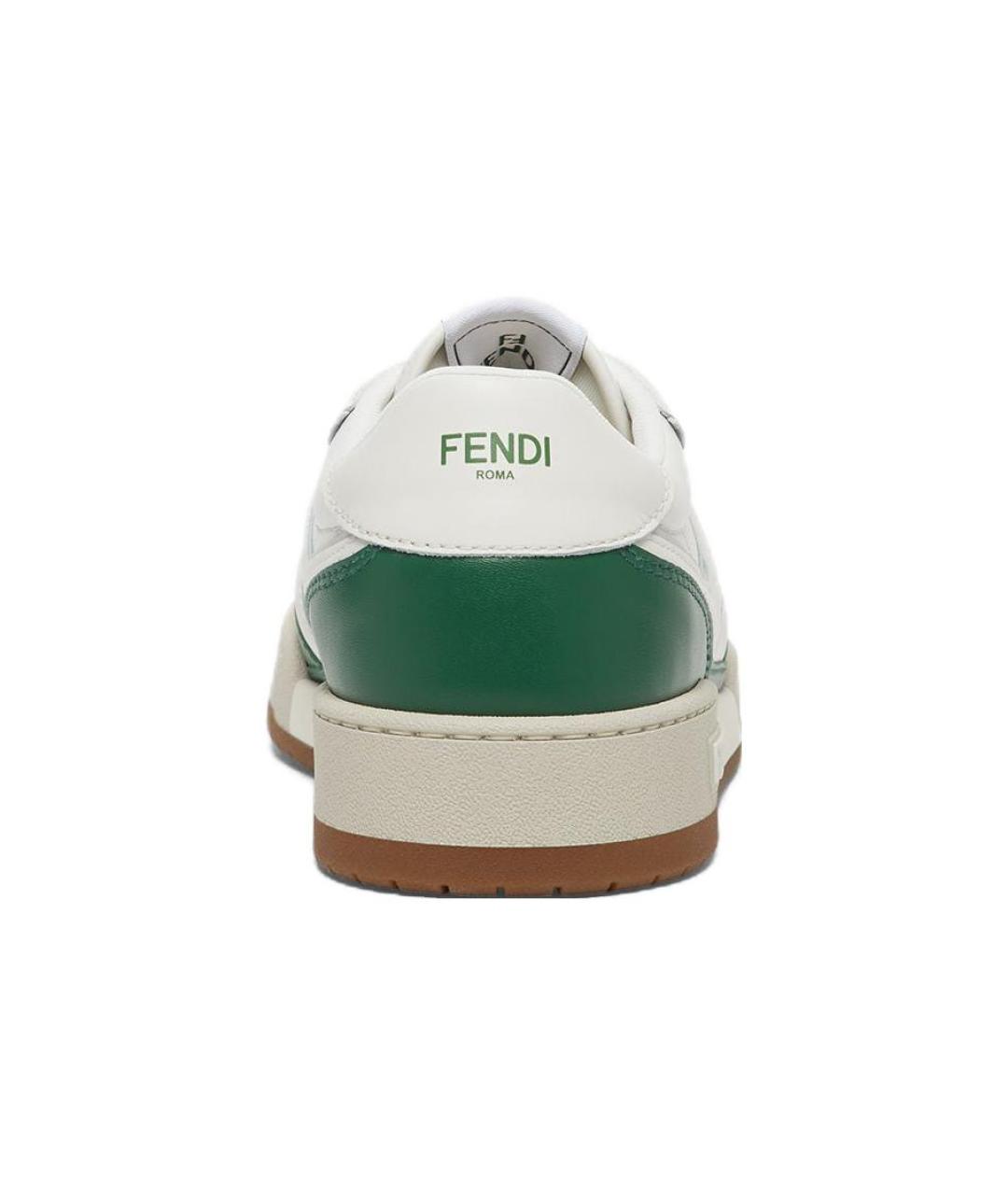 FENDI Белые кожаные низкие кроссовки / кеды, фото 5