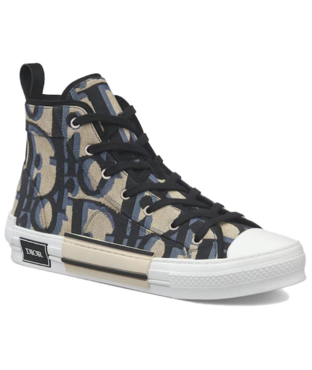 CHRISTIAN DIOR Синие текстильные высокие кроссовки / кеды, фото 3