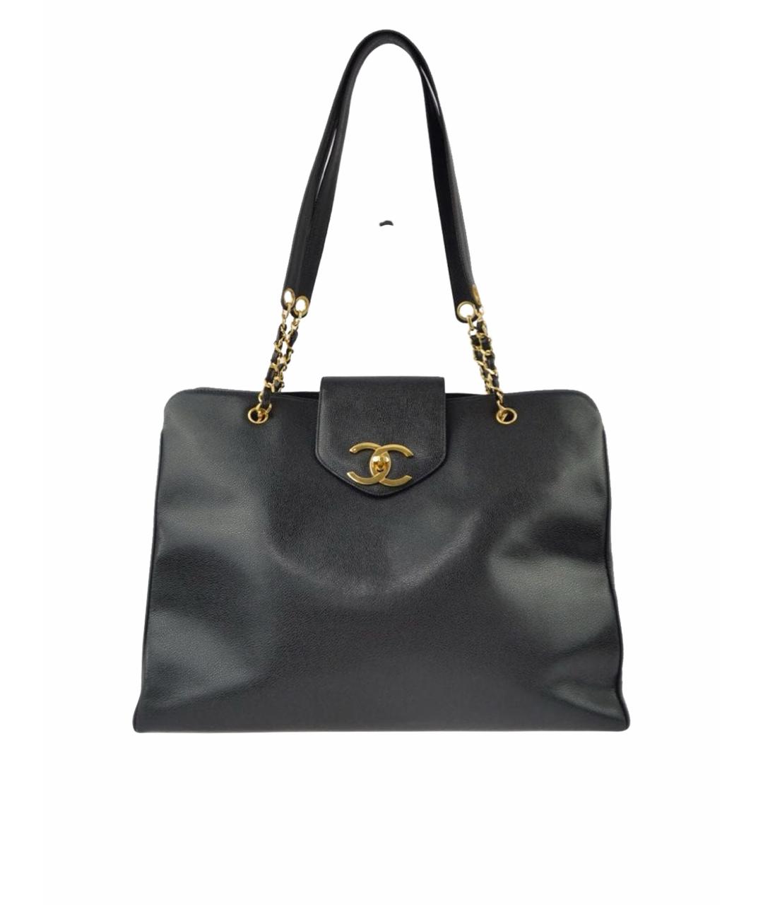 CHANEL Черная кожаная сумка тоут, фото 1