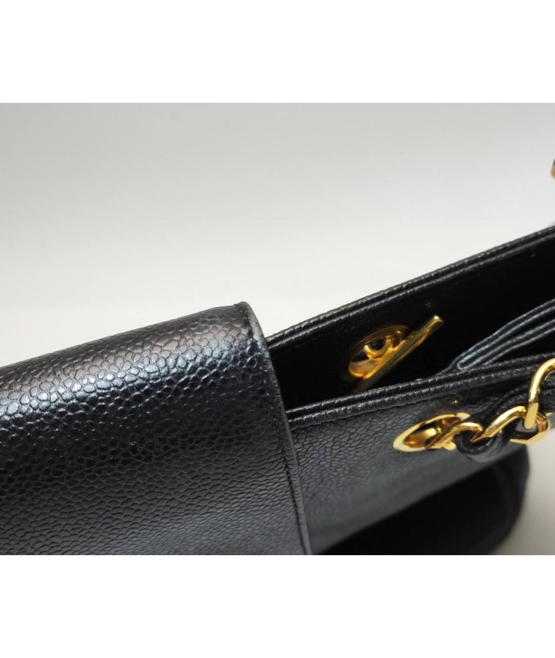 CHANEL Черная кожаная сумка тоут, фото 4