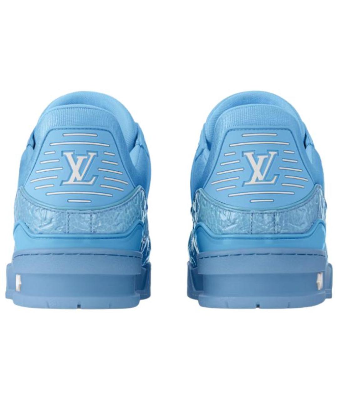 LOUIS VUITTON Голубые кожаные низкие кроссовки / кеды, фото 5