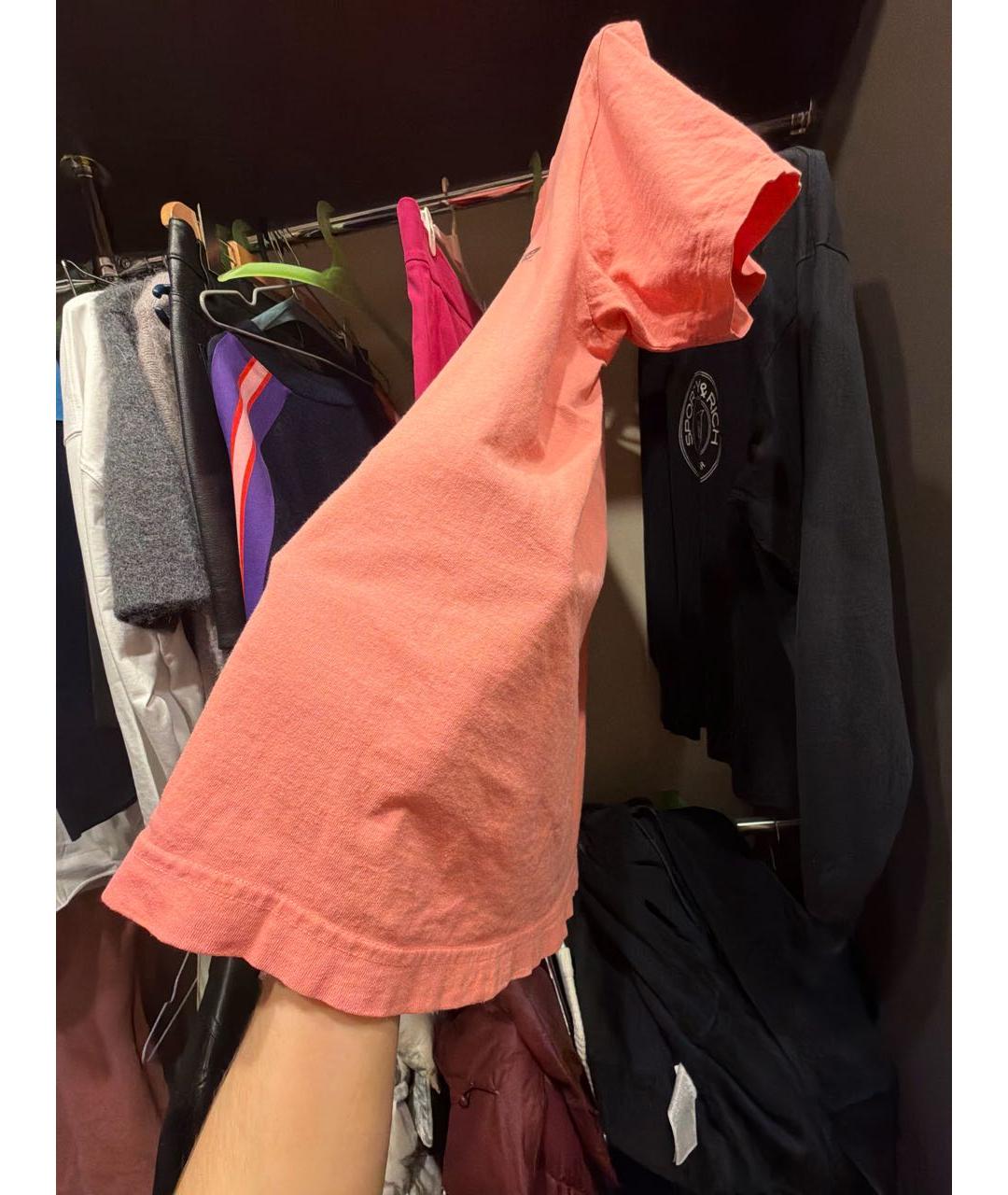 SPORTY AND RICH Коралловая хлопковая футболка, фото 4