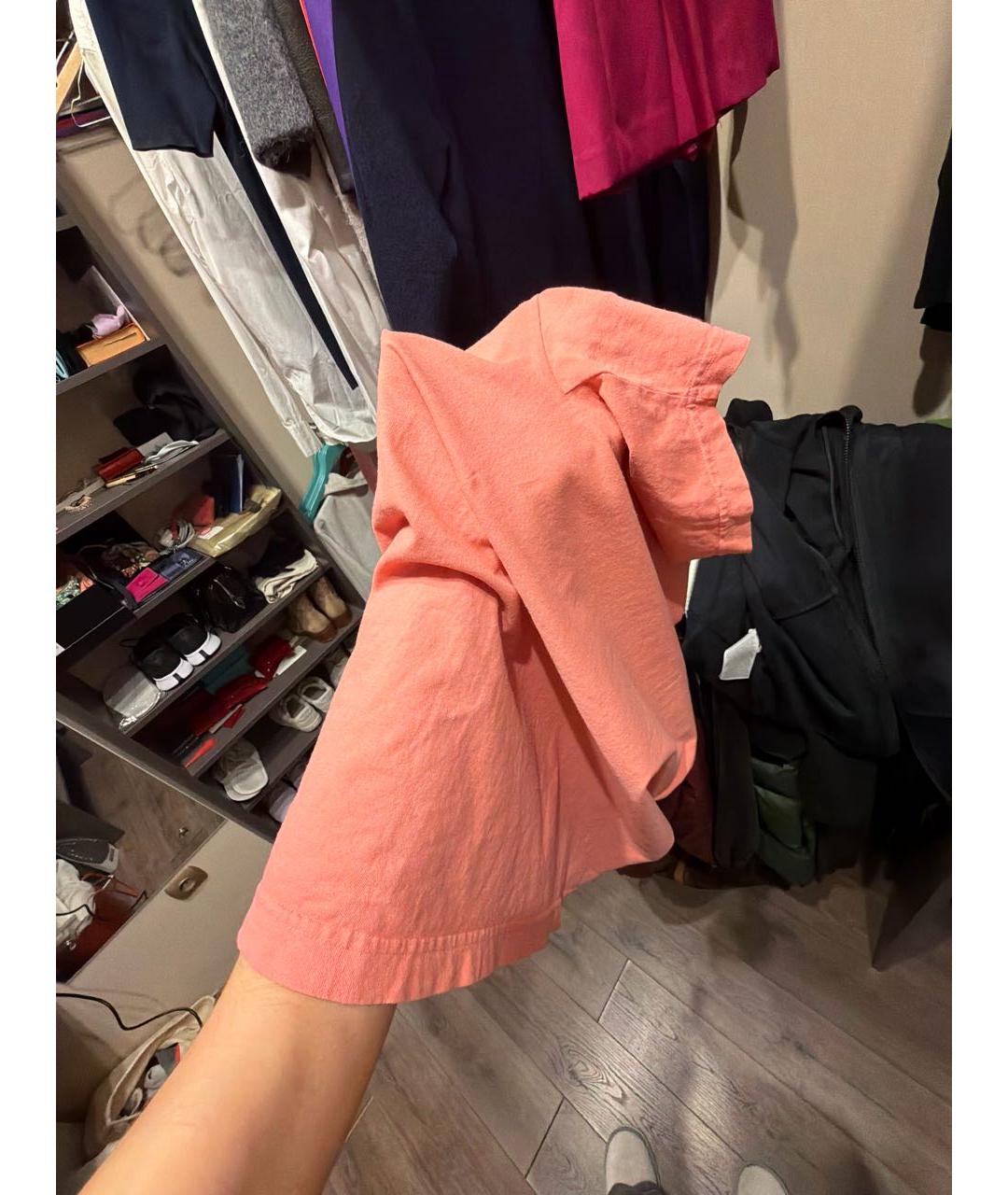 SPORTY AND RICH Коралловая хлопковая футболка, фото 5