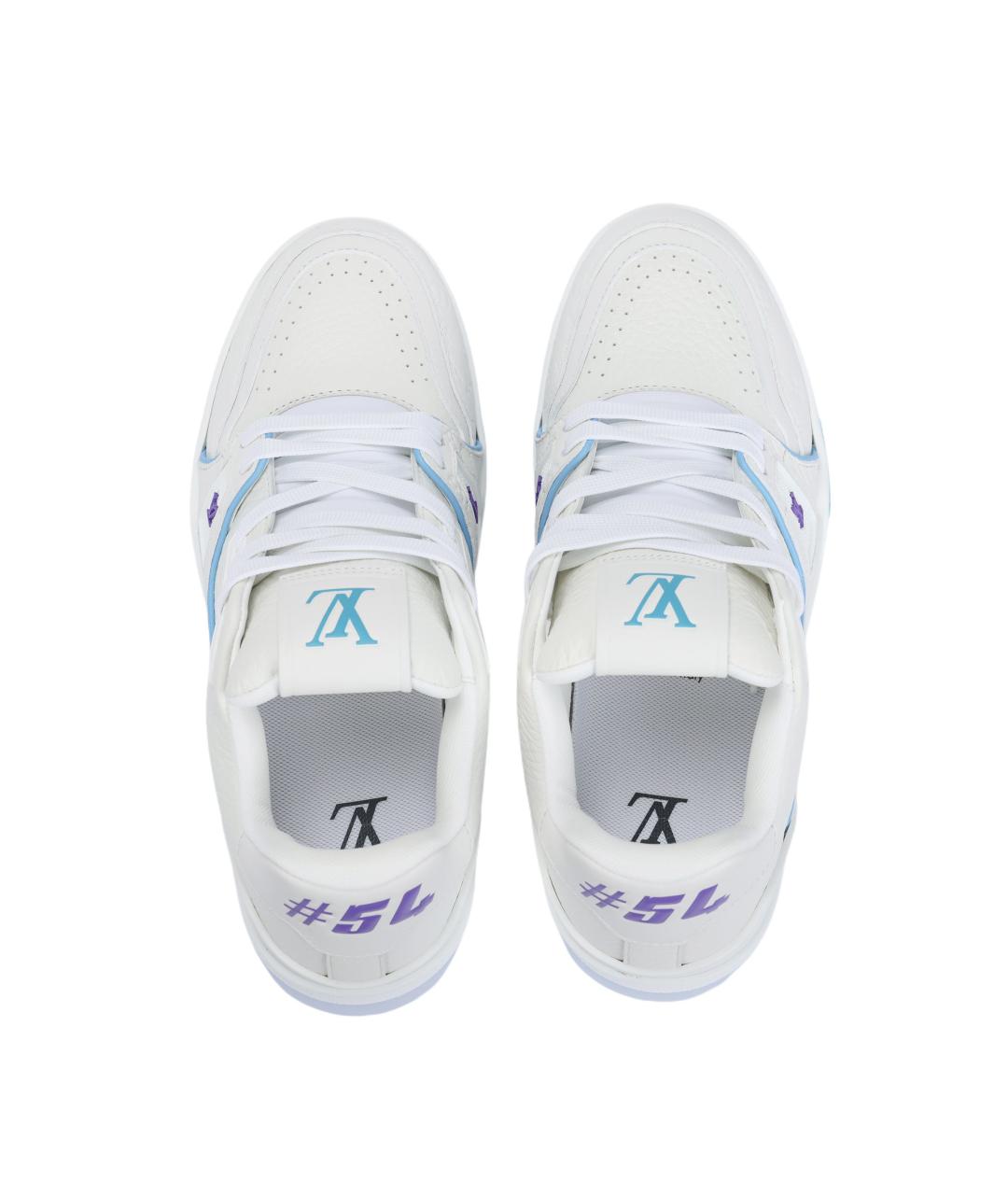 LOUIS VUITTON Белые кожаные кроссовки, фото 3