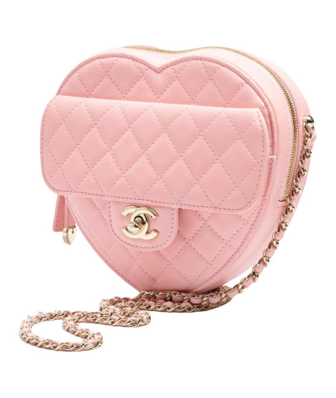 CHANEL Розовая кожаная сумка через плечо, фото 2