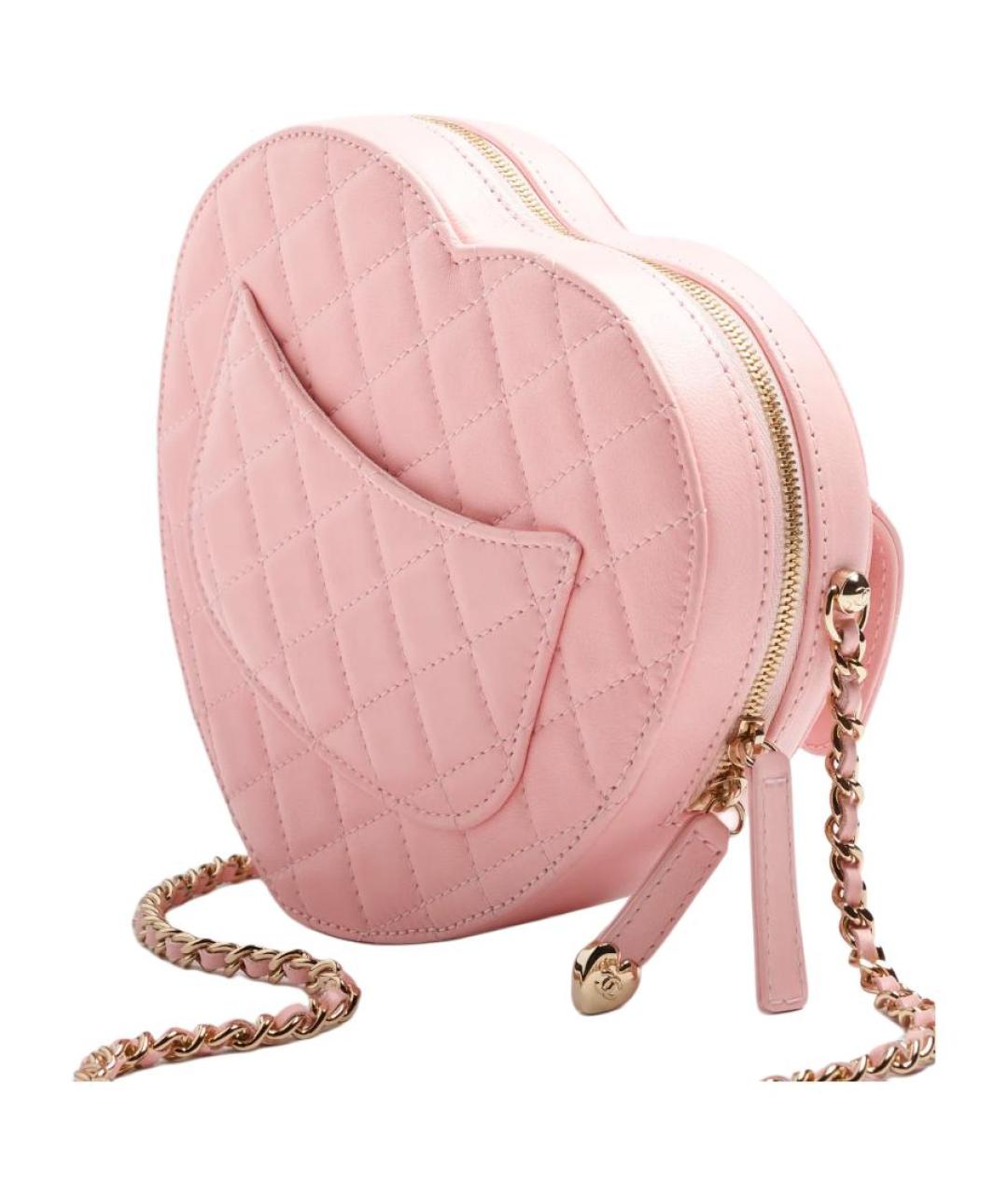 CHANEL Розовая кожаная сумка через плечо, фото 3