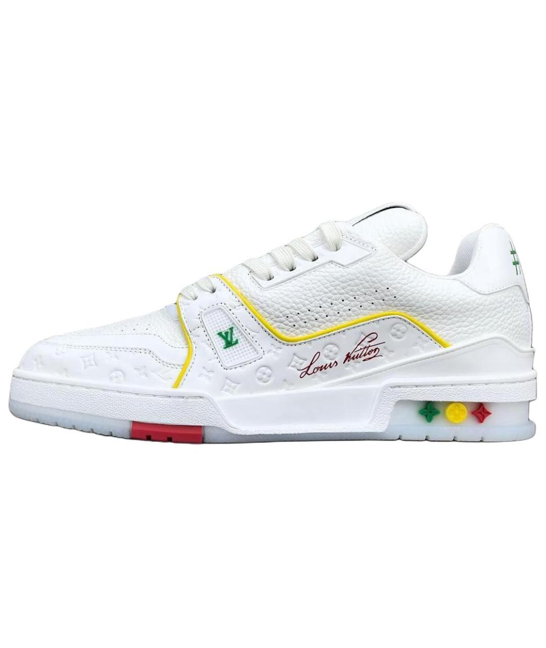 LOUIS VUITTON Белые кожаные кроссовки, фото 6
