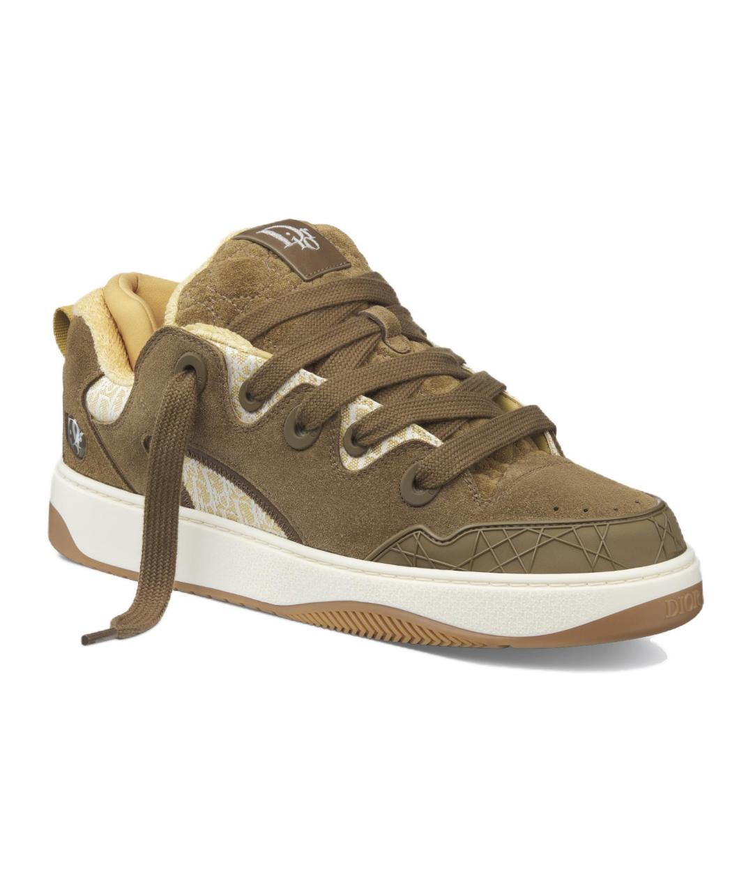 CHRISTIAN DIOR Зеленые замшевые низкие кроссовки / кеды, фото 3