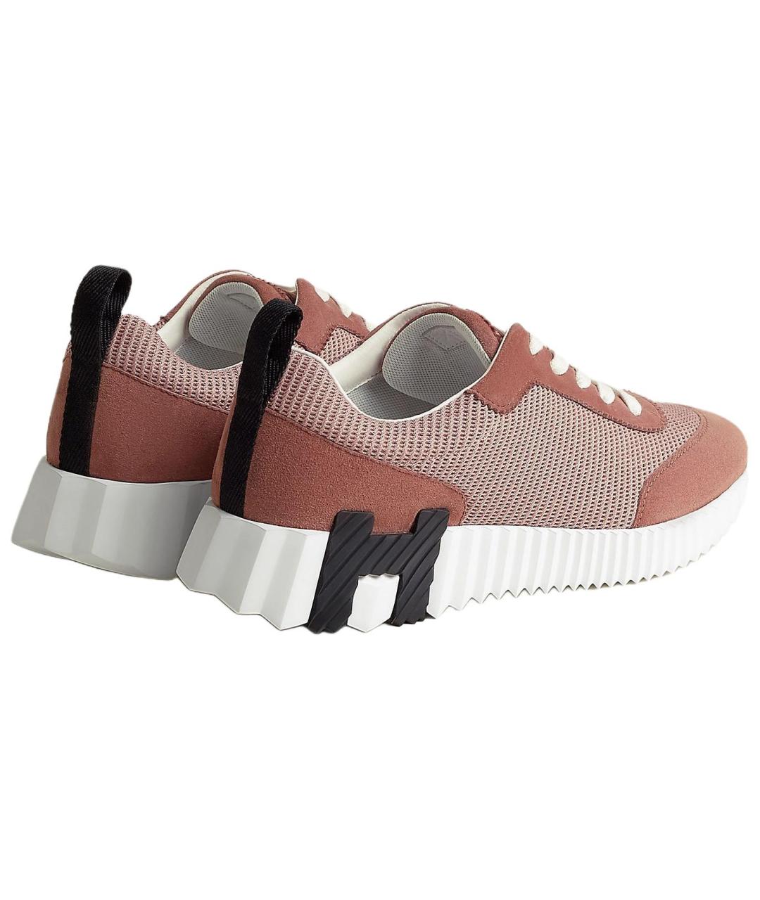 HERMES Розовые кожаные кроссовки, фото 3