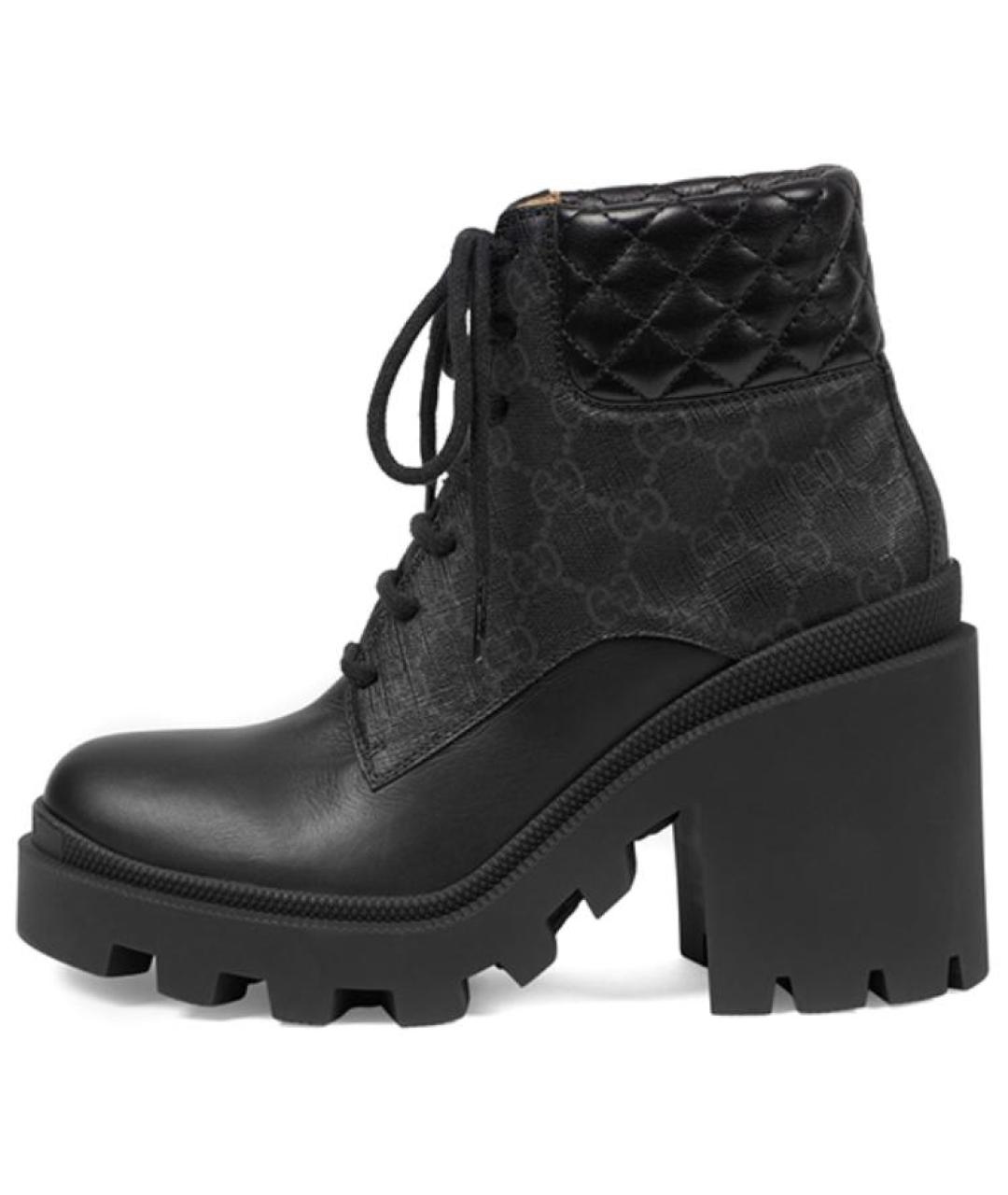 GUCCI Черные кожаные сапоги, фото 2