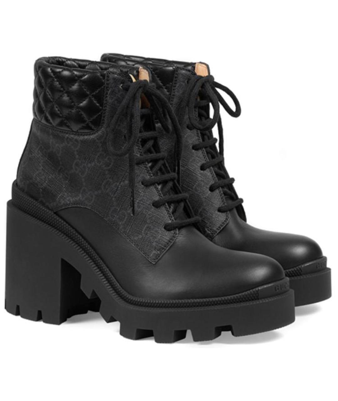 GUCCI Черные кожаные сапоги, фото 3