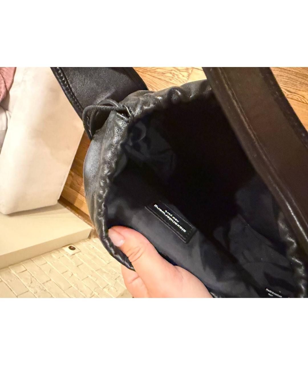 ALEXANDER WANG Черная кожаная сумка с короткими ручками, фото 4