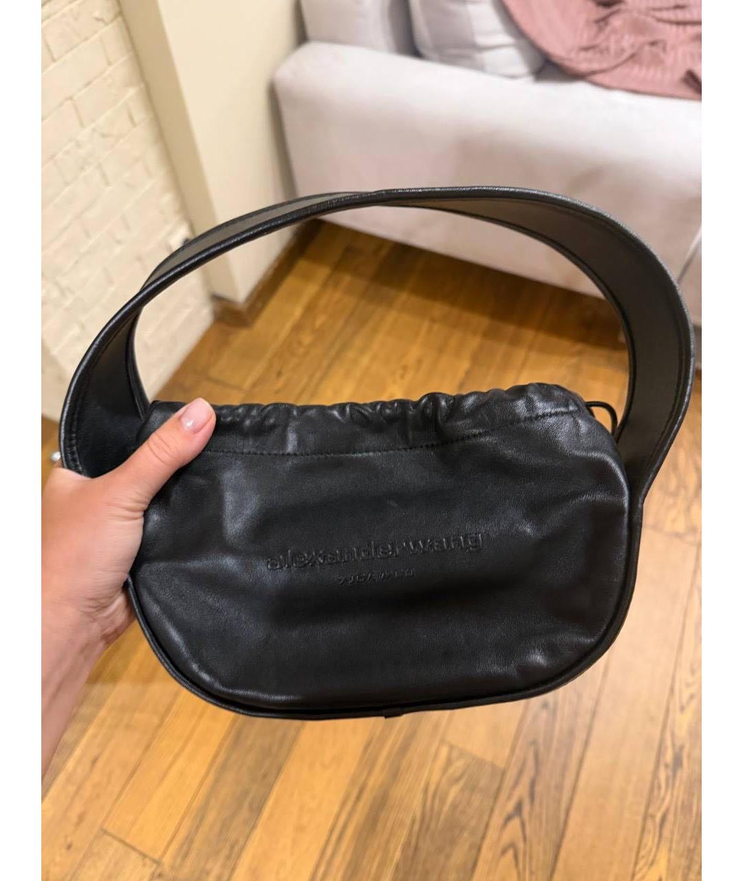 ALEXANDER WANG Черная кожаная сумка с короткими ручками, фото 5